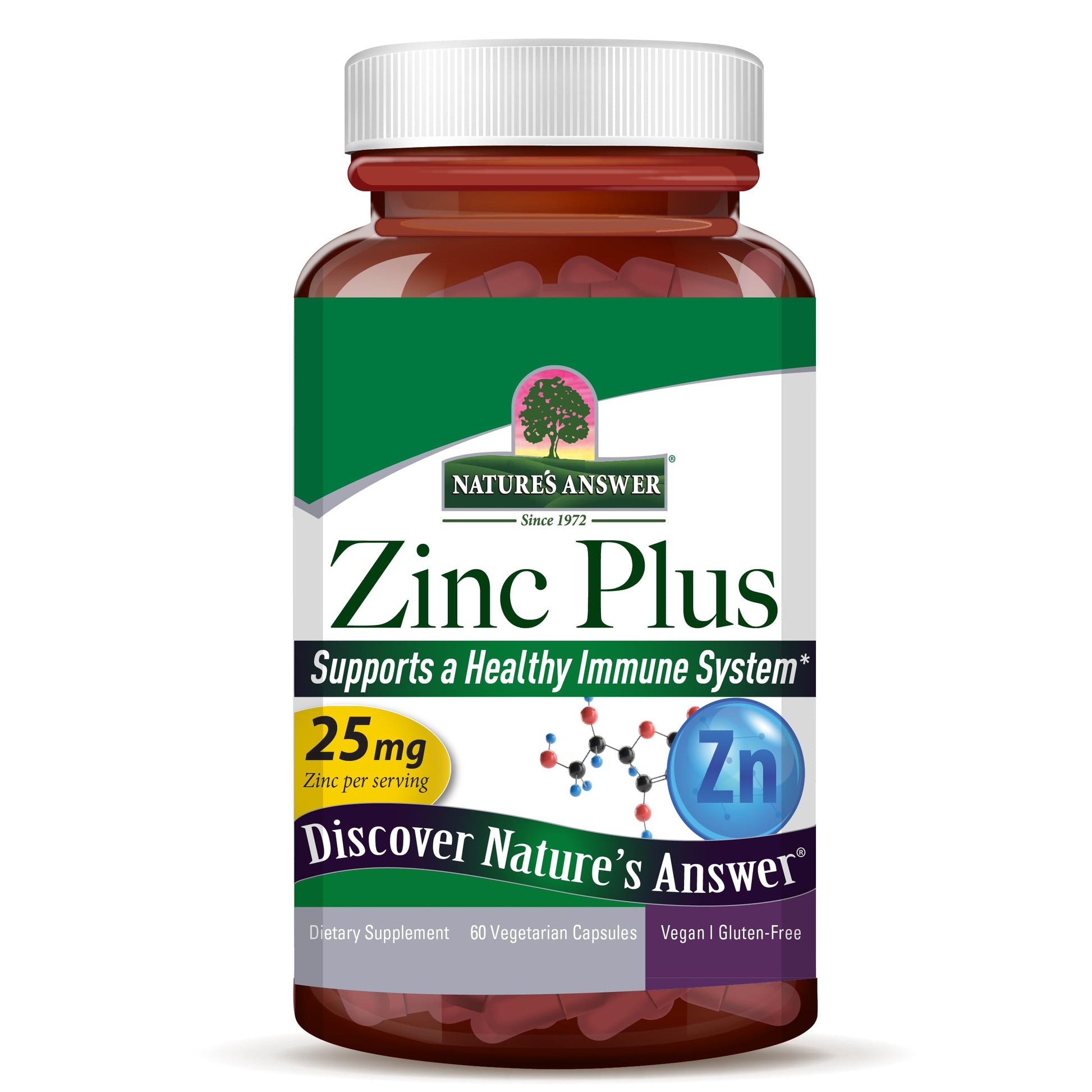 Nature's Answer Zinc Plus + Vitamins for Adults Immune Support with B6 Capsules, 60 Count