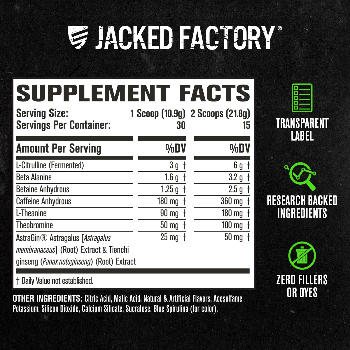 Jacked Factory Nitrosurge Pre Workout Supplement Powder, 30 Servings