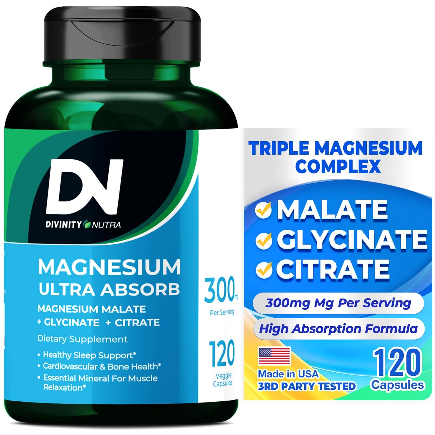Divinity Nutra Triple Magnesium Complex Capsules, 120 Capsules