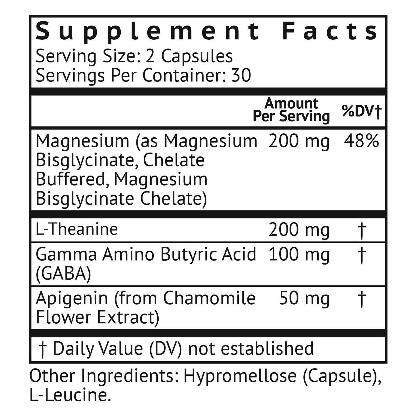 VitaMonk Melatonin Free Sleep Aid With Magnesium, GABA, Theanine and Apigenin Capsules 60 Count