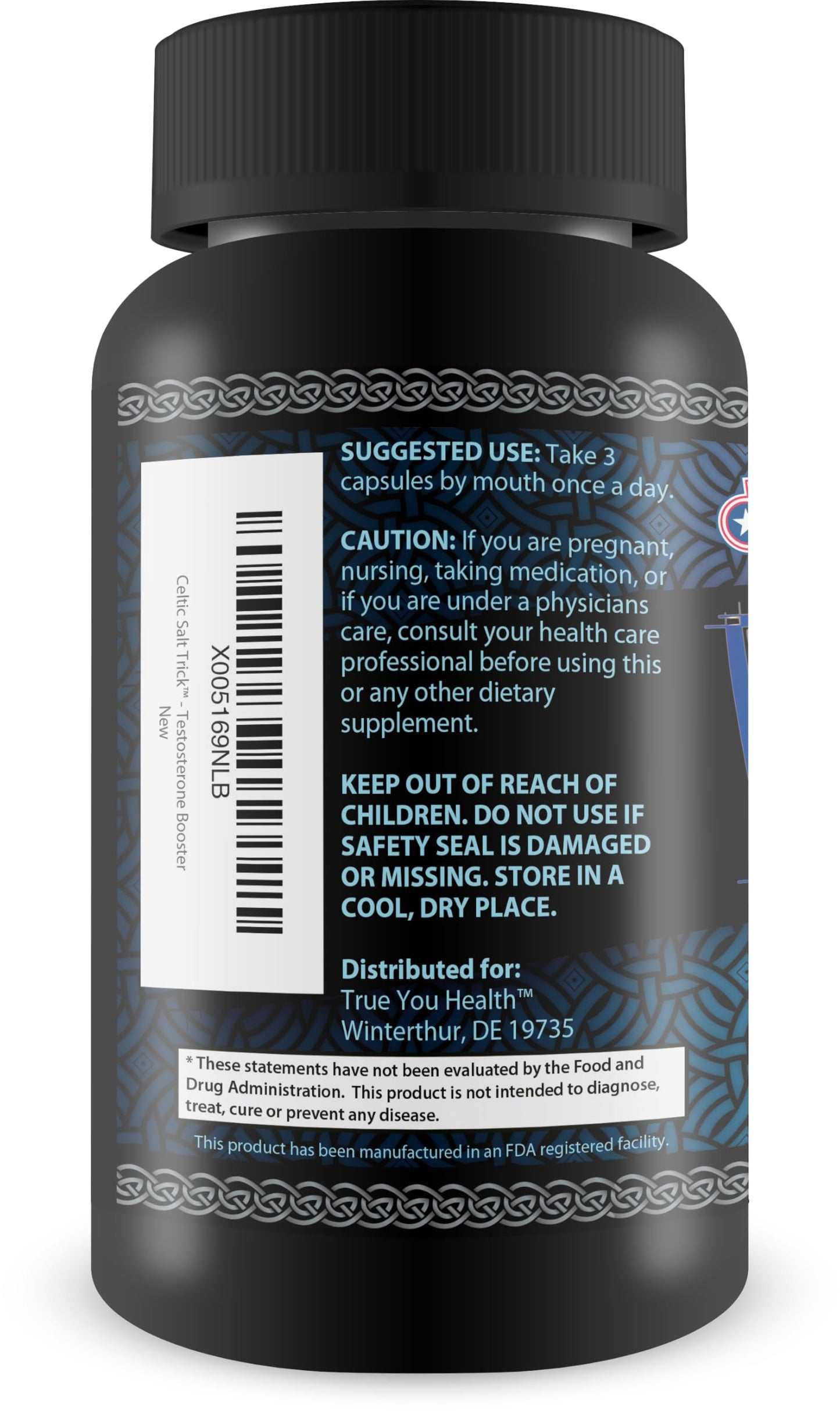 True You Health Celtic Salt Trick Testosterone Booster Capsule 90 Count