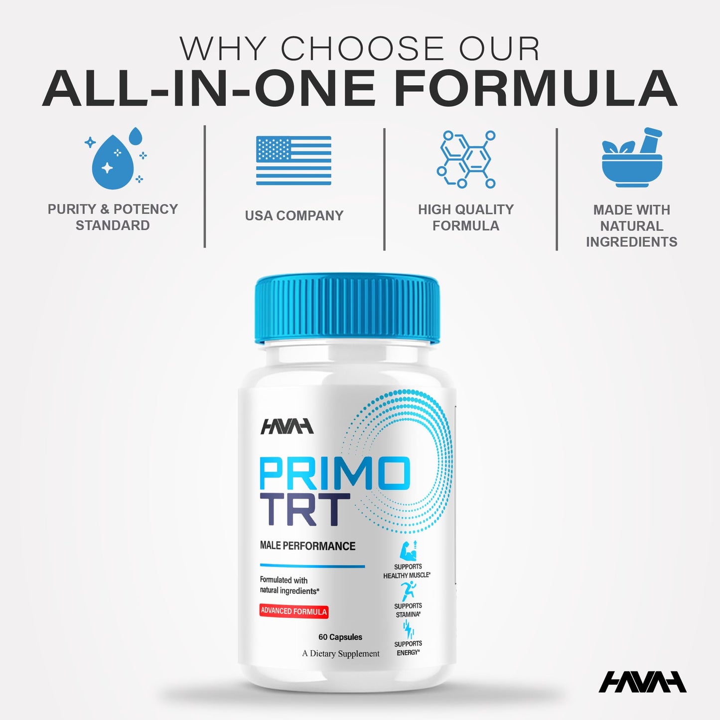 Havah PrimoTRT Maximum Support Capsules, 180 Capsules