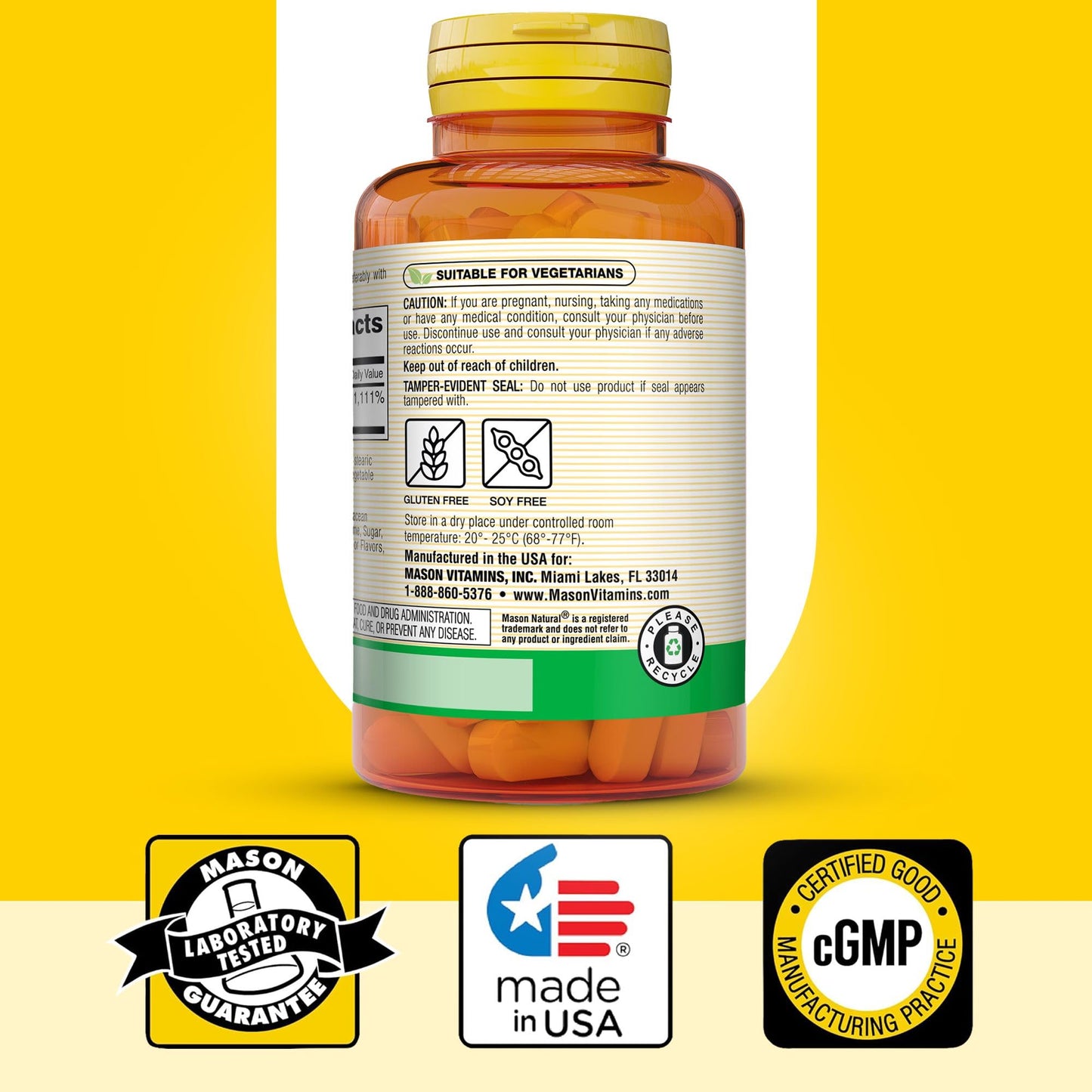 MASON NATURAL Vitamin C 1000 mg Tablets, 100 Count