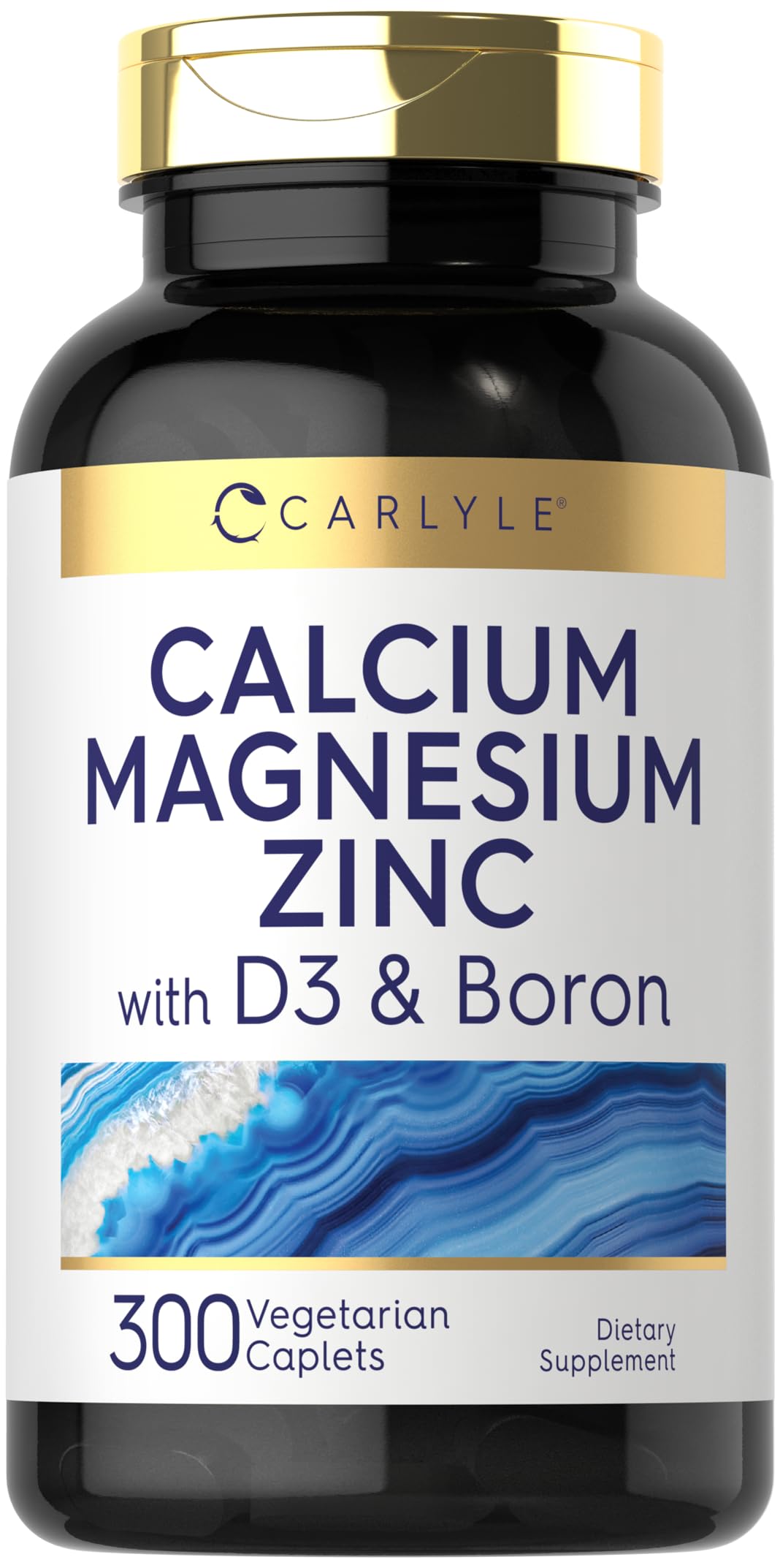 Carlyle Calcium Magnesium Zinc D3 Boron Caplets, 300 Count