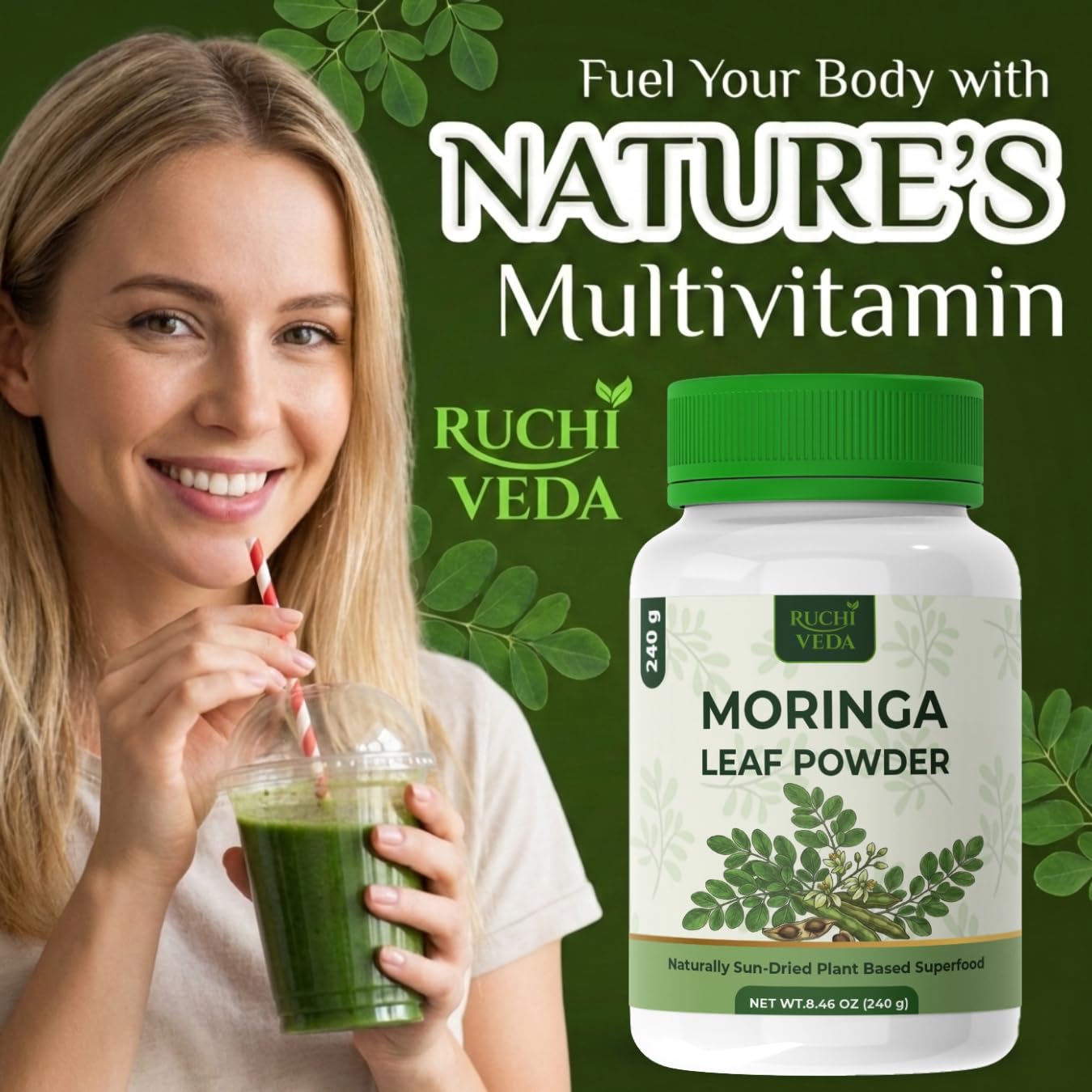Ruchi Veda Moringa Leaf Powder 8.46 oz