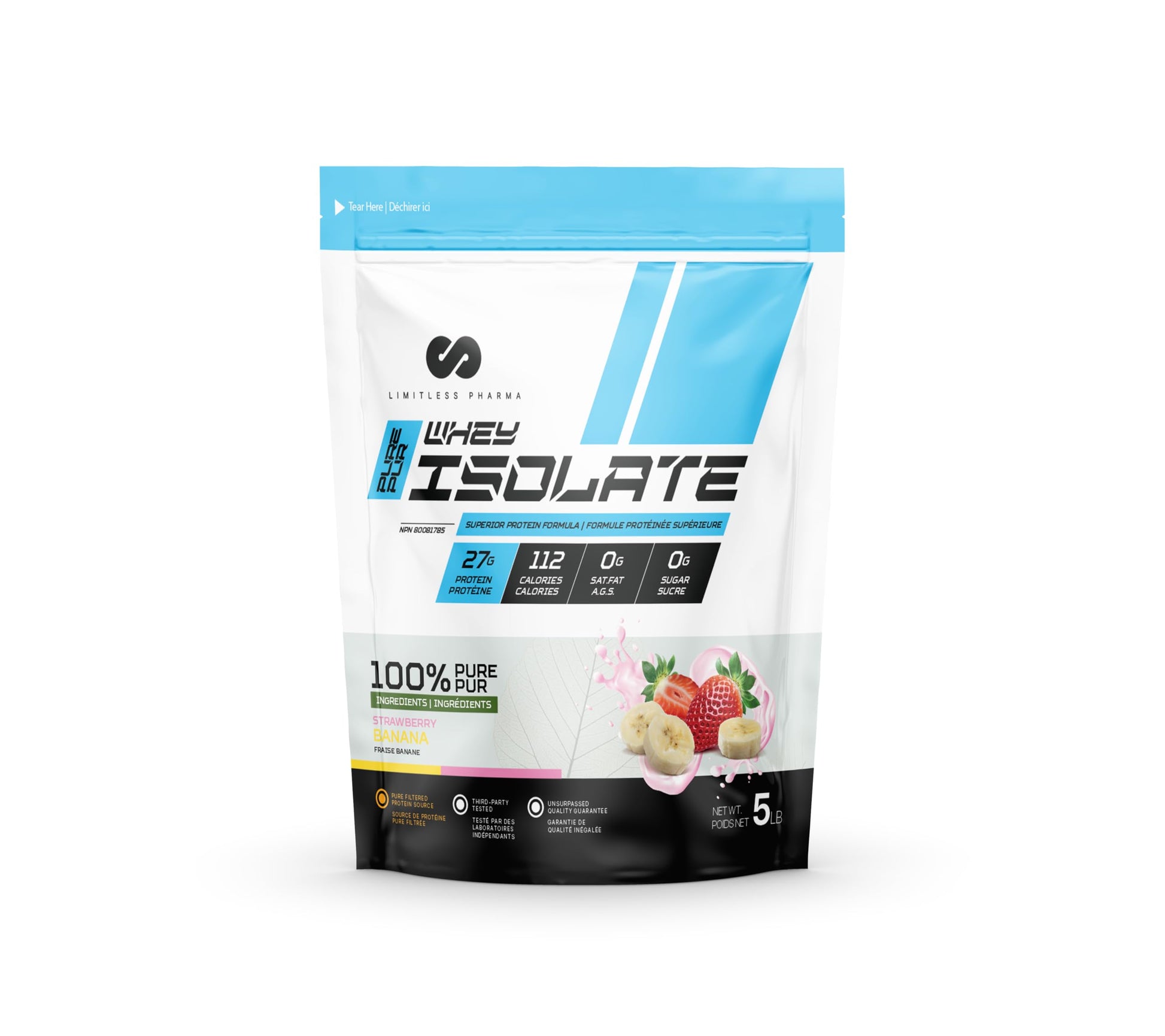 Limitless Pharma Pure Whey Isolate Protein Powder 80 Servings