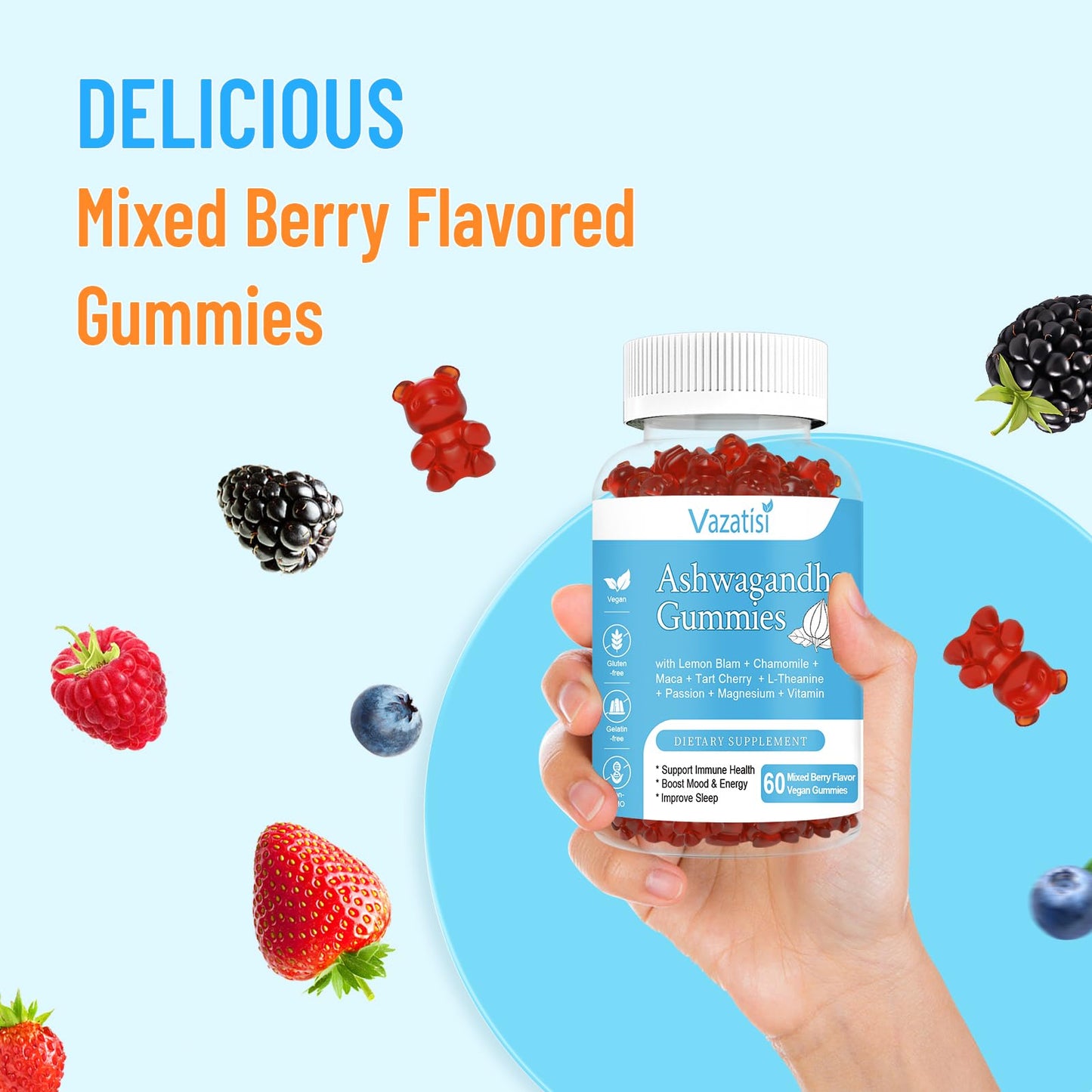 Vazatisi Ashwagandha Gummies 120 Count
