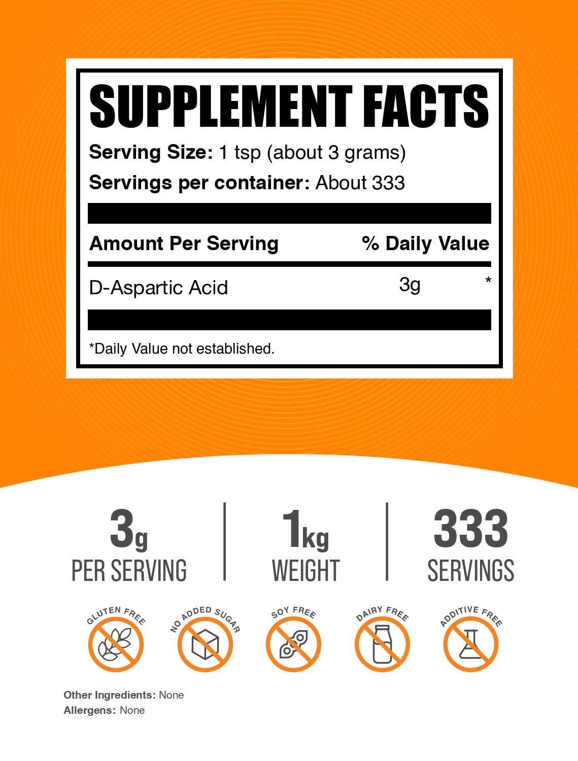 BulkSupplements D-Aspartic Acid Powder 2.2 lb