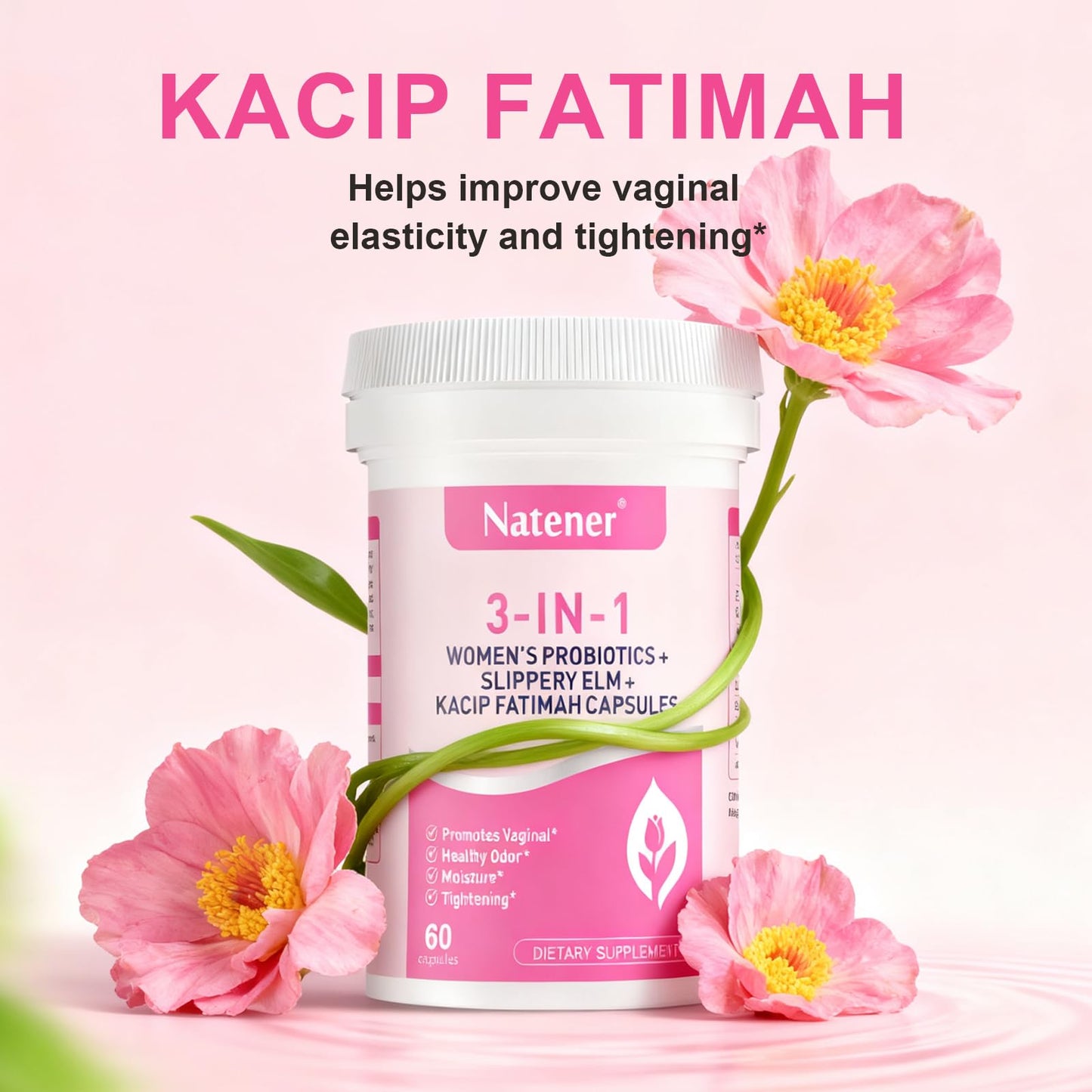 Natener 3 in 1 Vaginal Probiotics for Women 60 Capsules