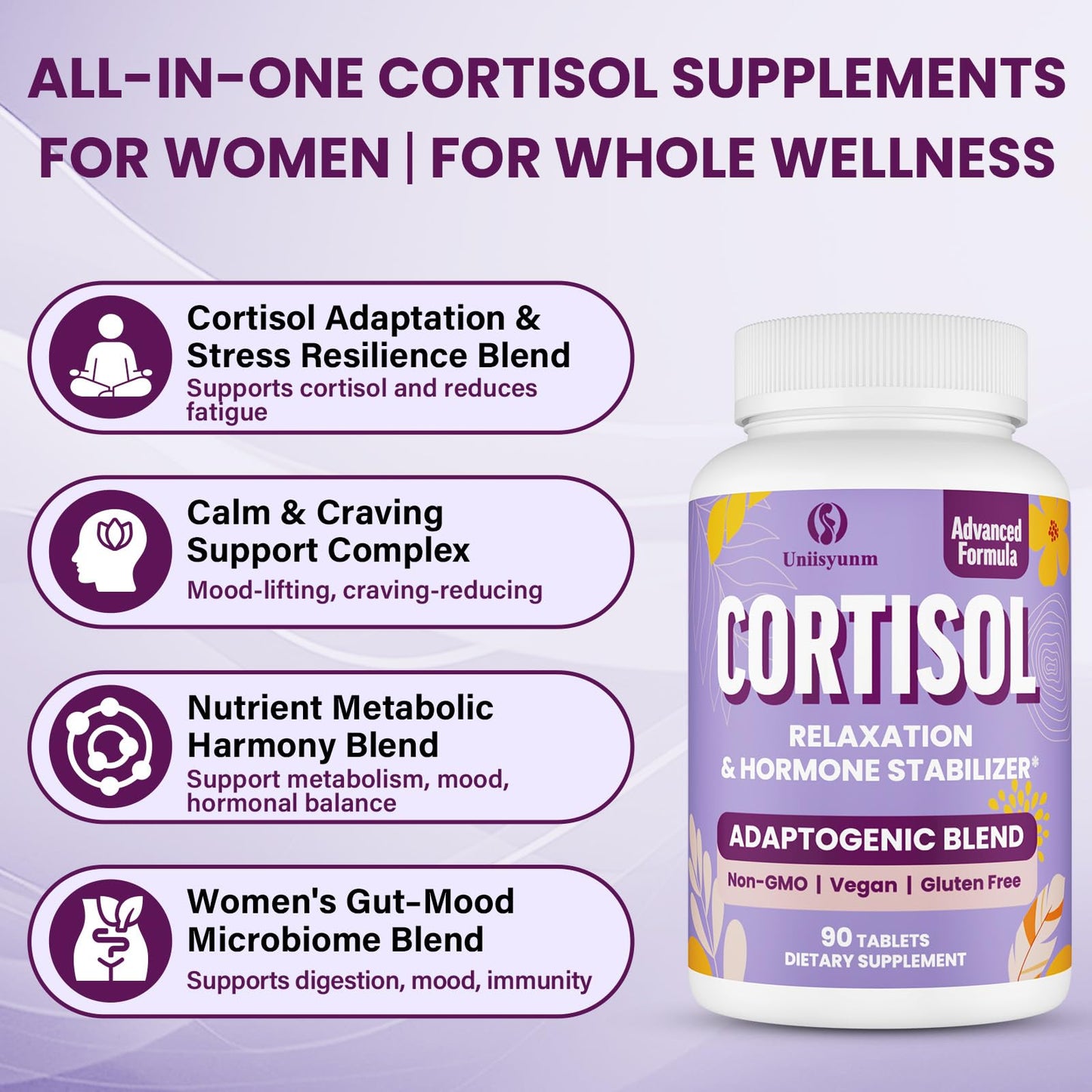 Uniisyunm Cortisol Calm & Reducer 90 Tablets