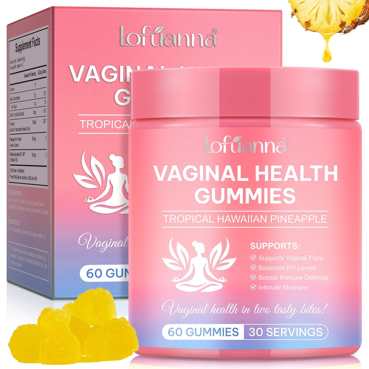 WRFAATGO Vaginal Probiotics Gummies 60 Count
