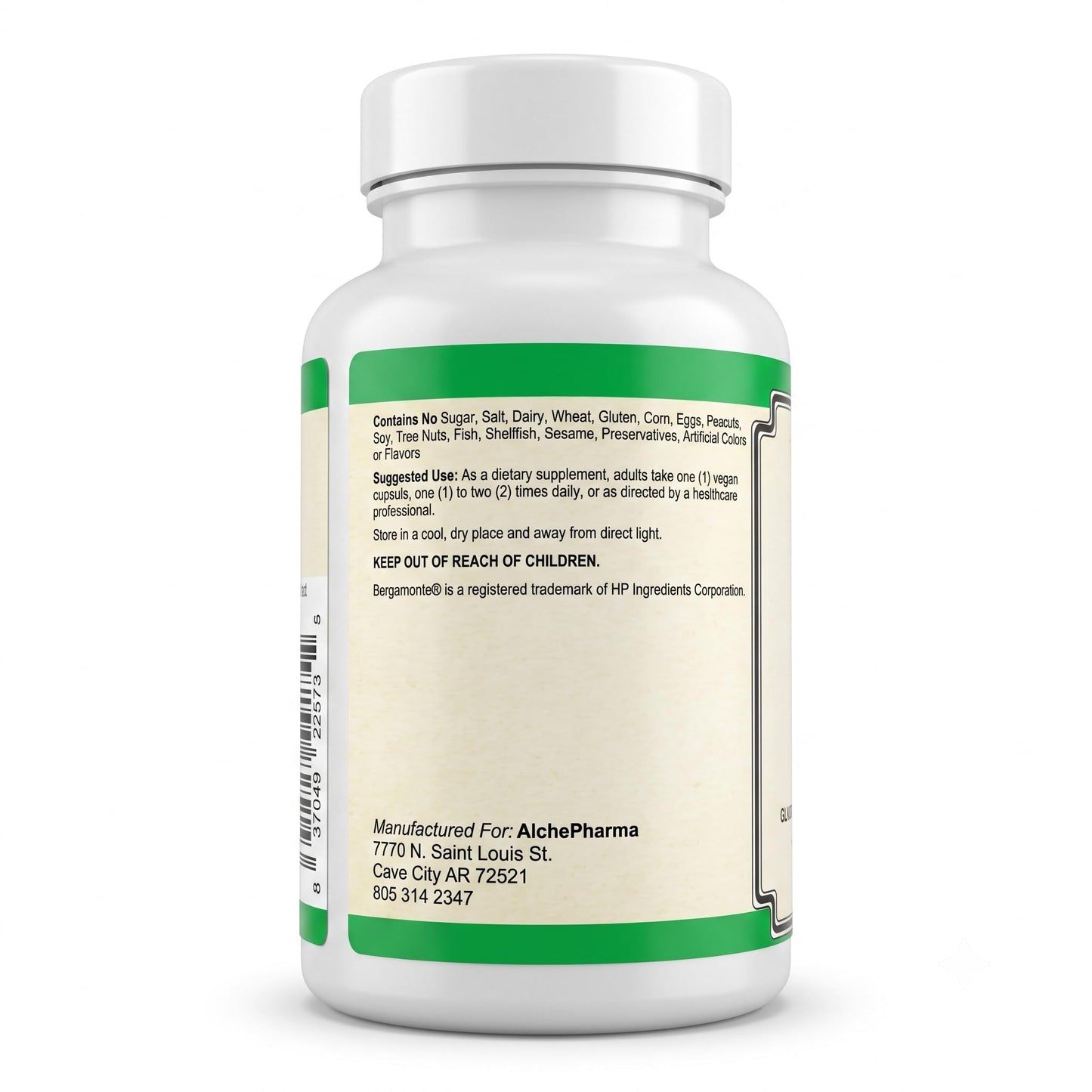 AlchePharma Bergamot 500mg Capsule 60 Count