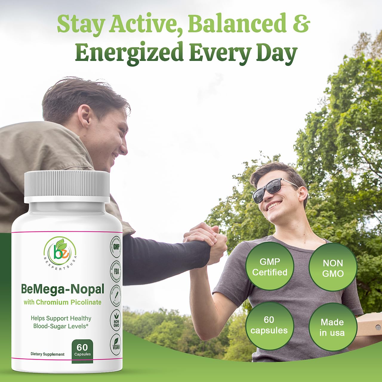 BEXPERTSUSA BMega Nopal with Chromium Picolinate Capsules, 60 Count