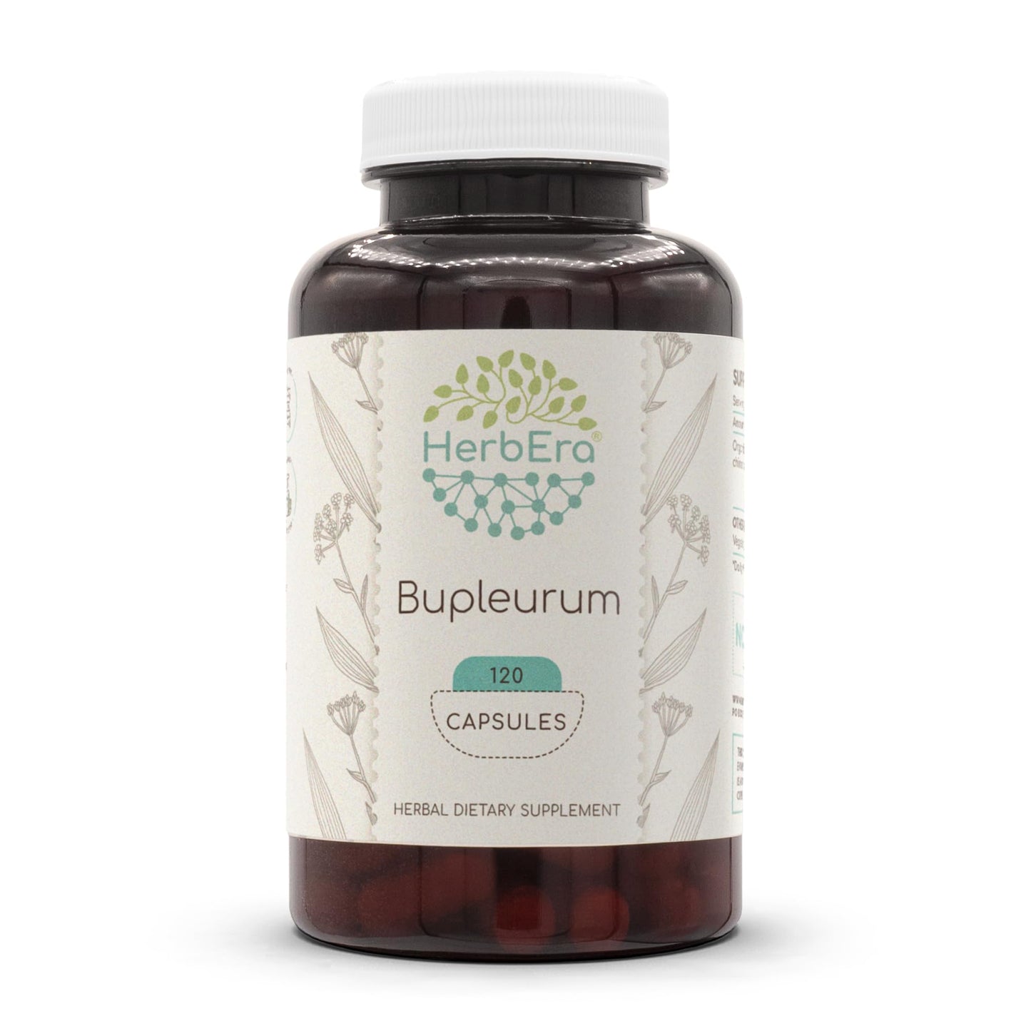 HerbEra Bupleurum Chinense Dried Root 500 mg Capsules, 120 Count