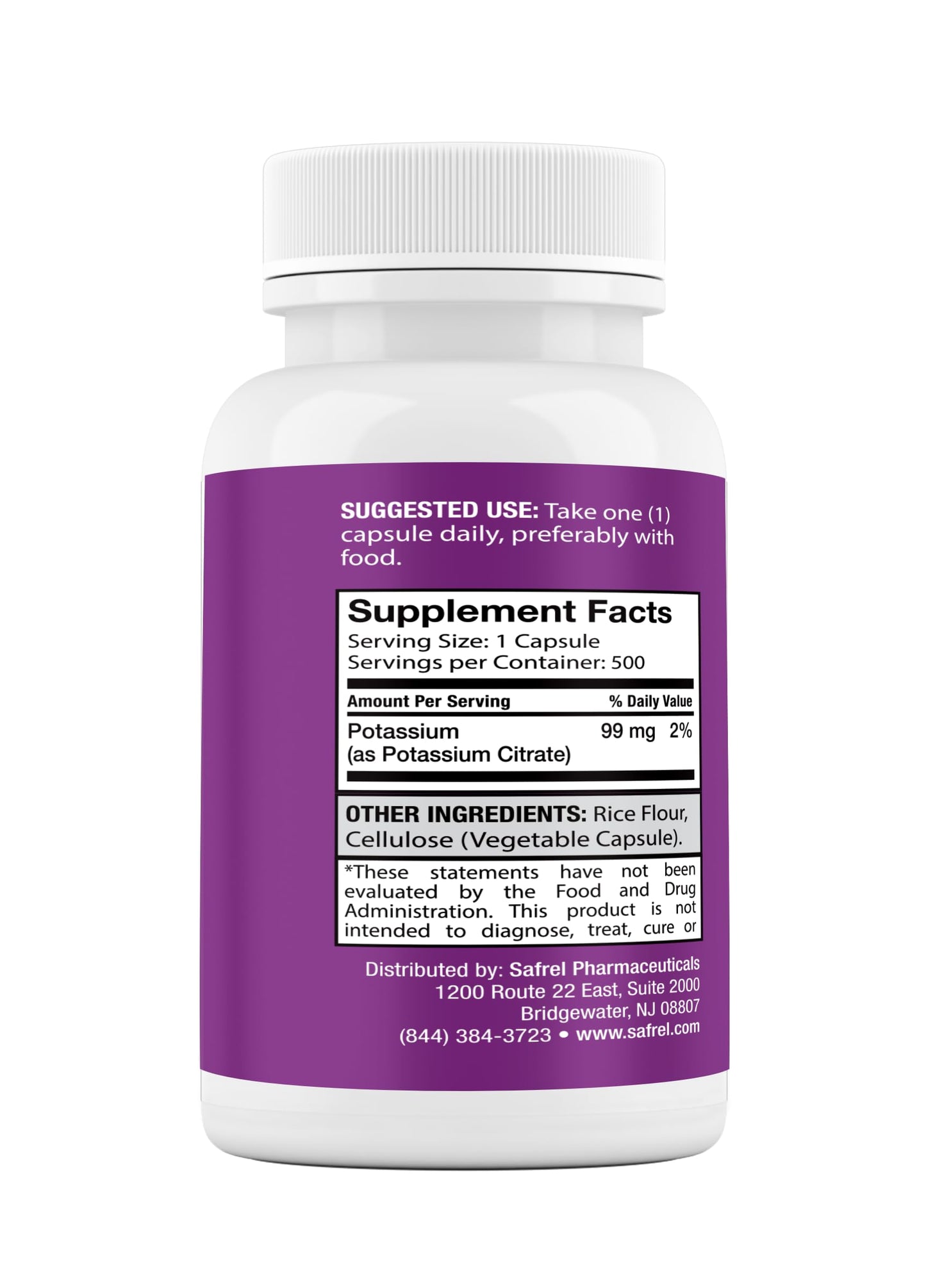 Safrel Potassium Citrate Capsules 500 Count