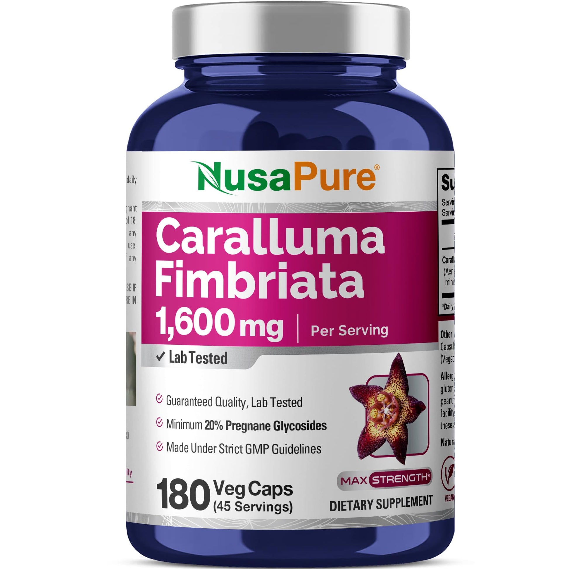 NusaPure Caralluma Fimbriata Veg Capsules 180 Count
