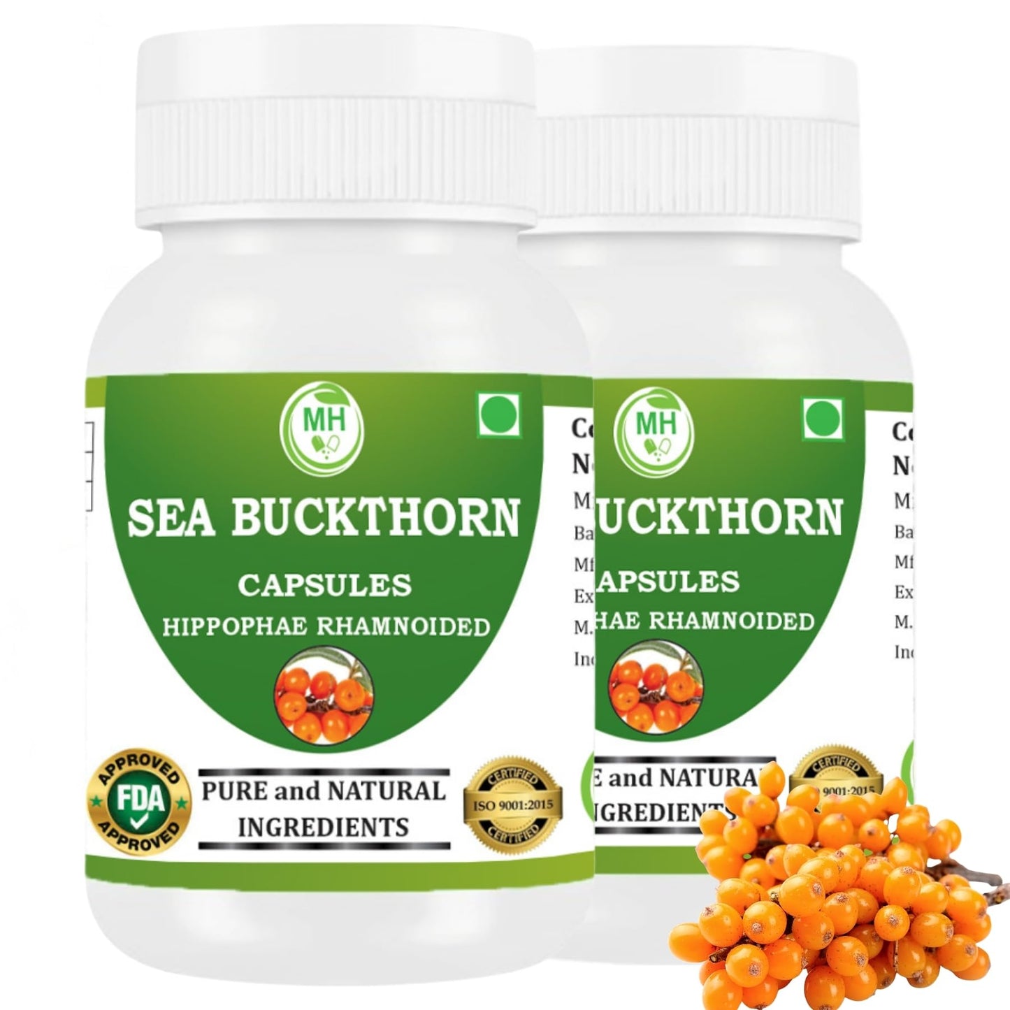 Morsan Healthcare Organic Sea Buckthorn Powder, 120 Veg Capsules