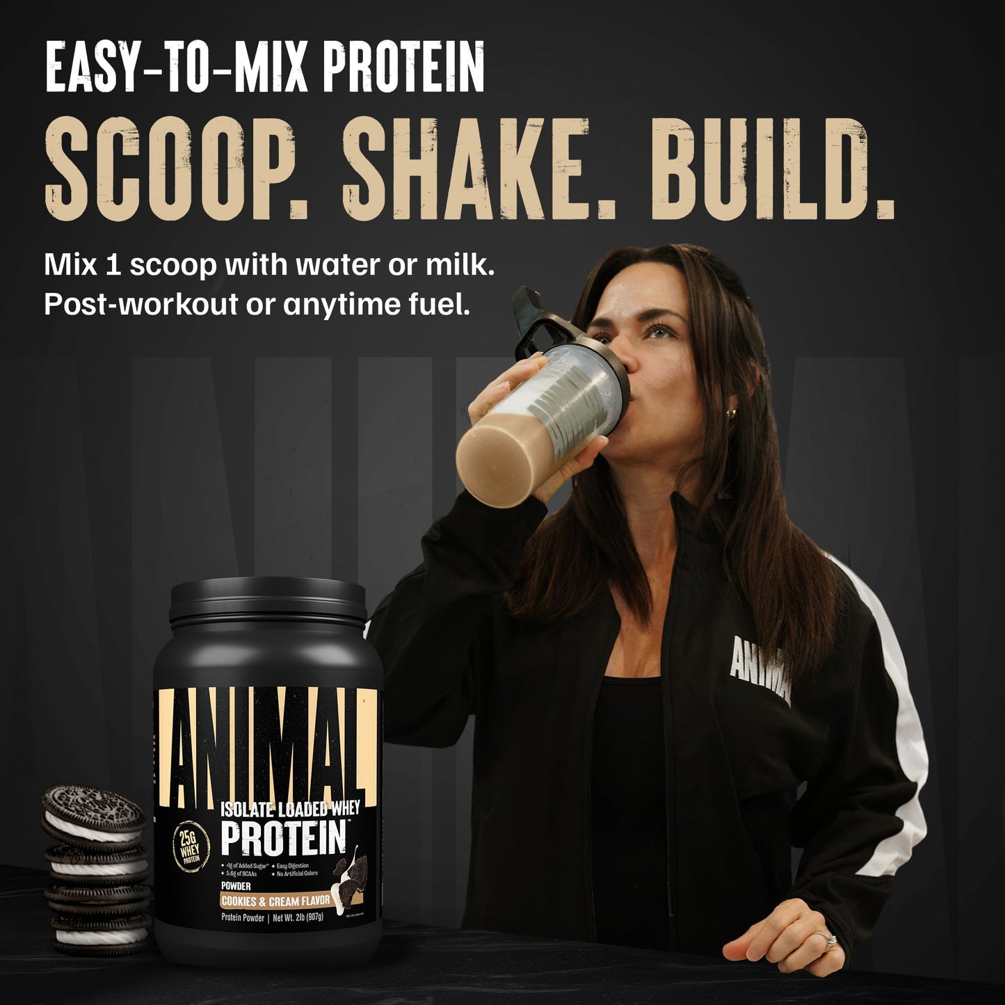 Animal Whey Isolate Protein Powder Cookies & Cream, 32 Servings, 2 lb