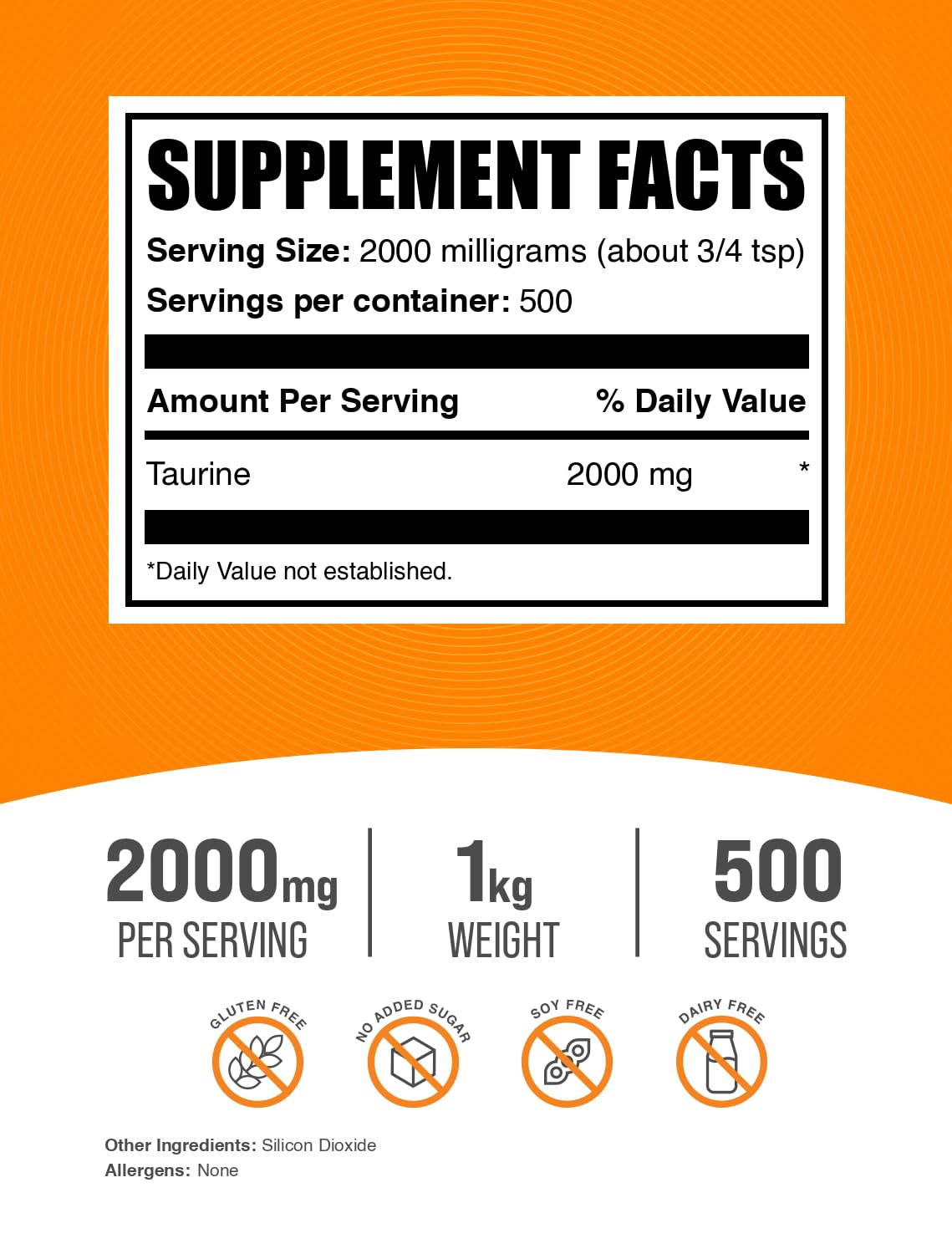 BulkSupplements Glycine 1kg + Taurine 500g Bundle Powder 70.4