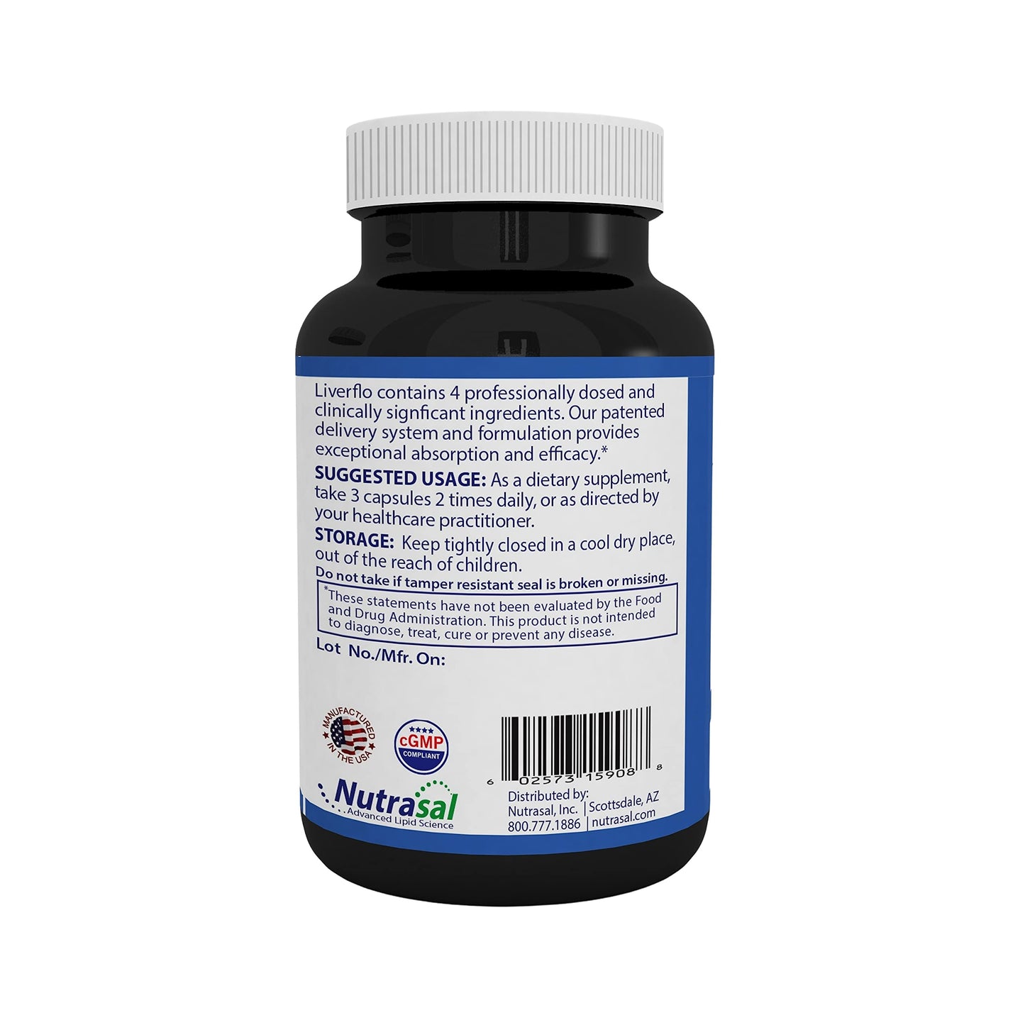 Nutrasal LiverFlo Liver Support PPC Polyenylphosphatidylcholine S-adesnosylmethionine Glycyrrhetinic Acid Silymarin Capsules, 90 Count