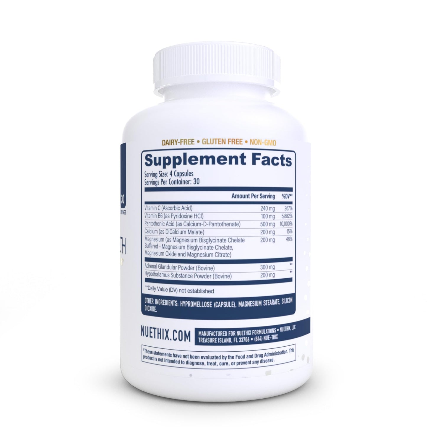 NuEthix Formulations Adrena-Health Adrenal Support Dietary Supplement Capsules, 120