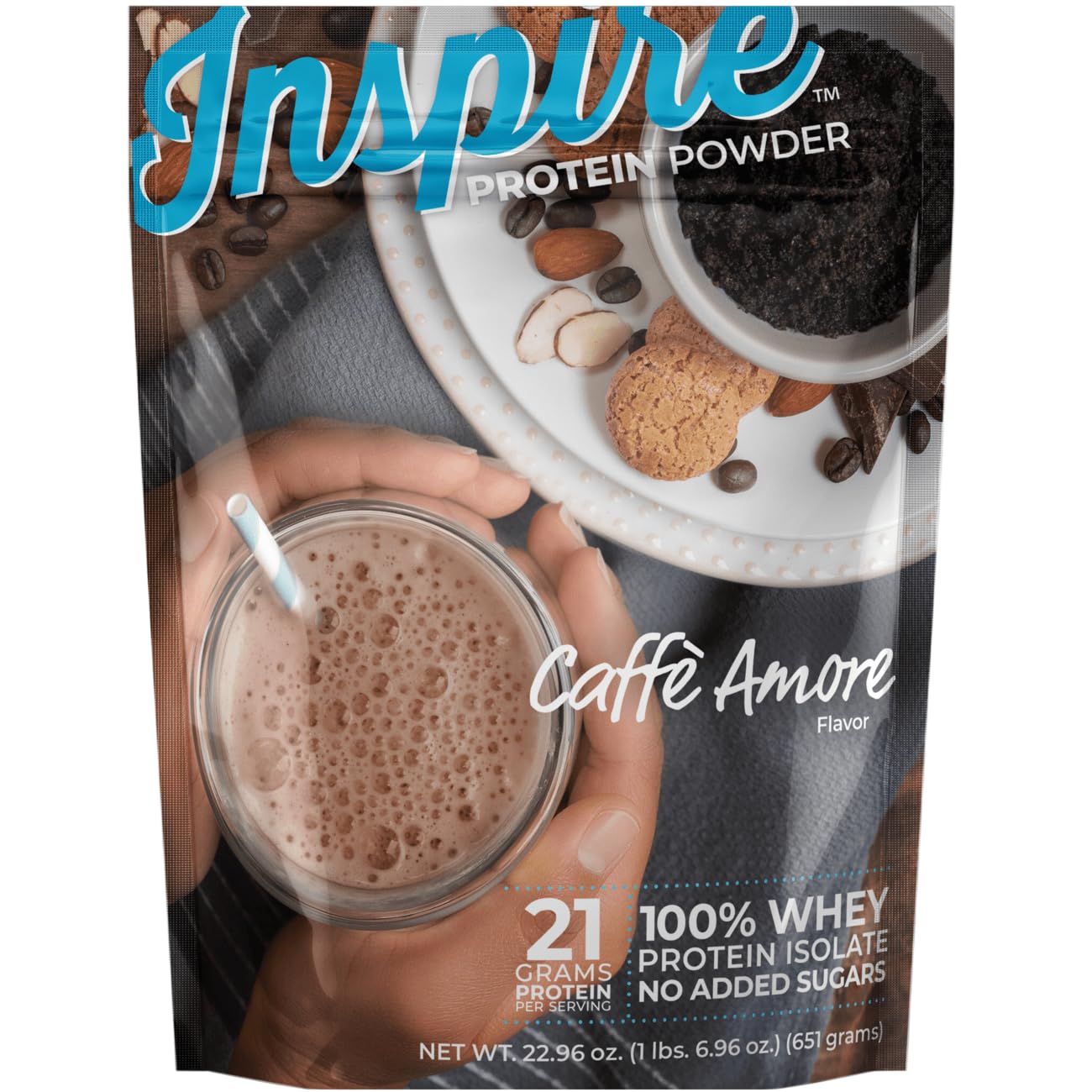 Bariatric Eating Inspire Cafe Amore Mocha Sugar-Free 21g Whey Protein Isolate Powder, 20 Servings