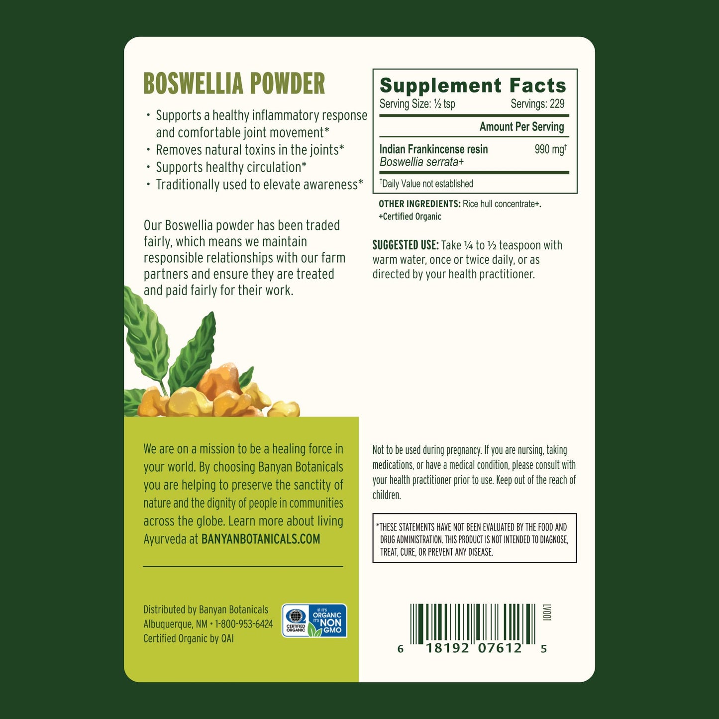 Banyan Botanicals Boswellia Powder 8 oz