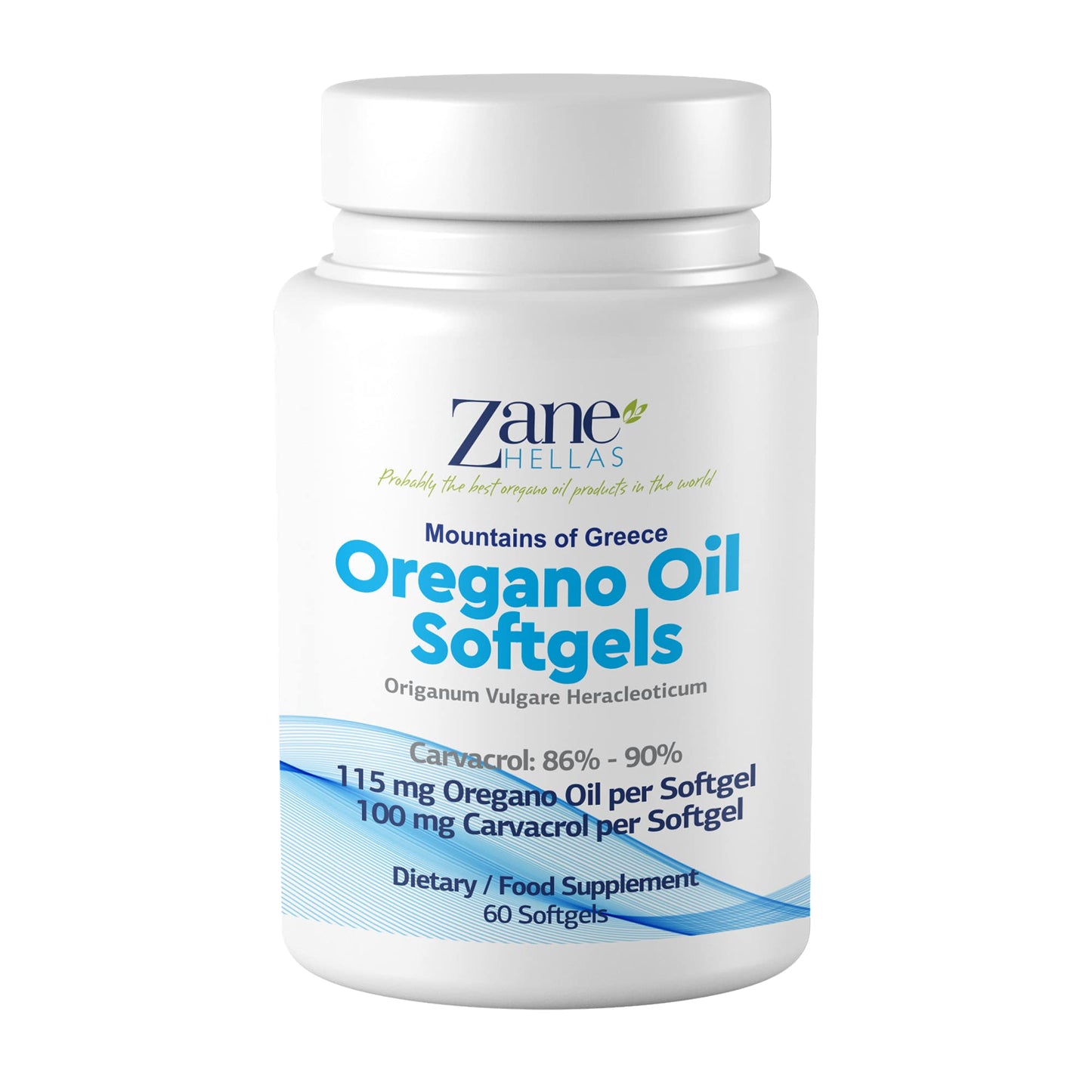 Zane Hellas Oregano Oil Softgels, 60 Softgels