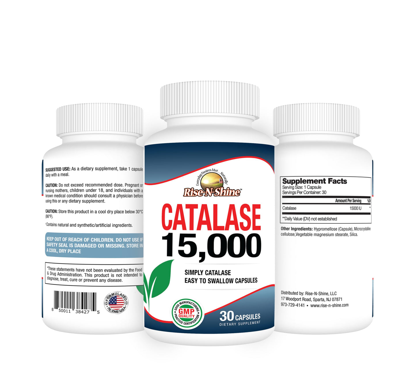 Rise-N-Shine Catalase Supplement 15,000 Capsule 30 Count