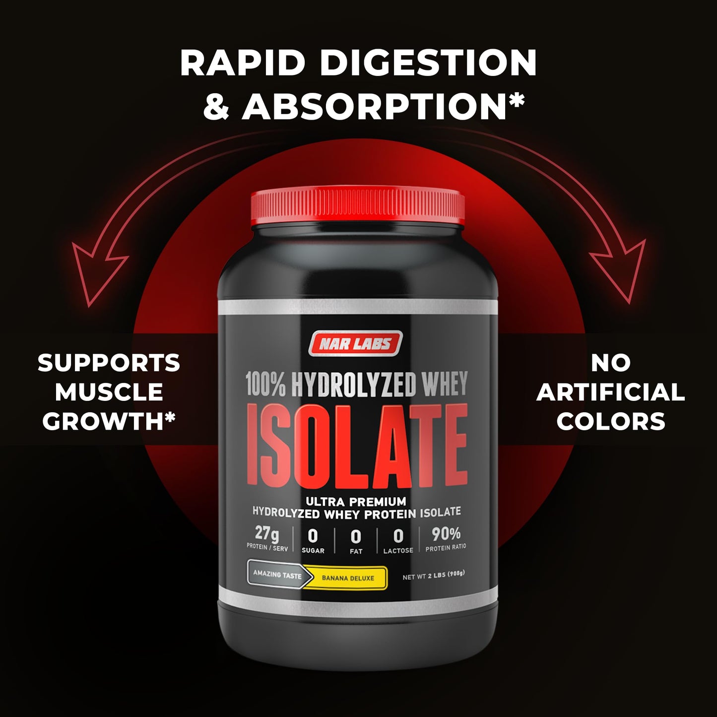 NAR LABS Hydrolyzed Whey Protein Isolate Powder, 32 Servings