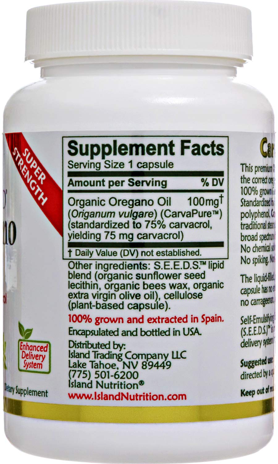 Island Nutrition Oregano Oil Capsules 90 Count