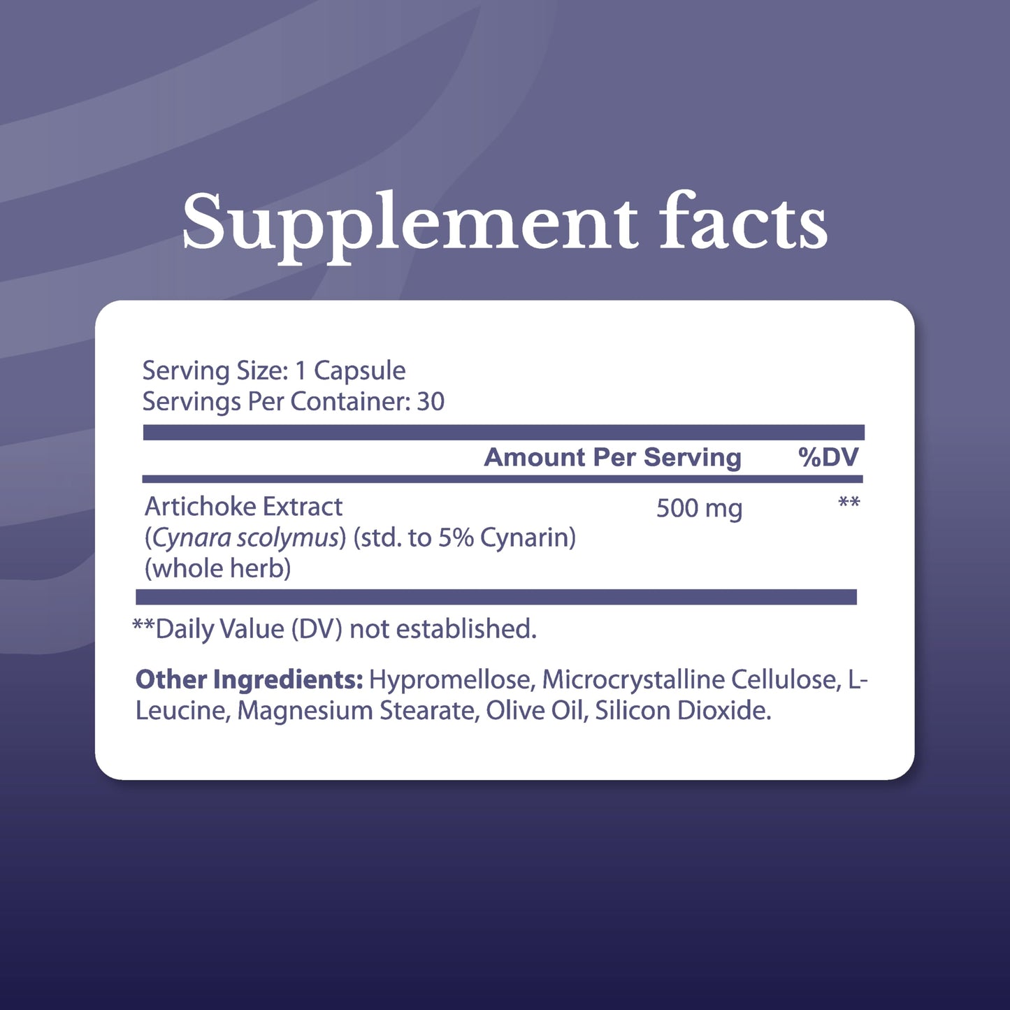 NATION HEALTH MD Artichoke 500 mg Natural Artichoke Extract for Liver Health Capsules 30 Count