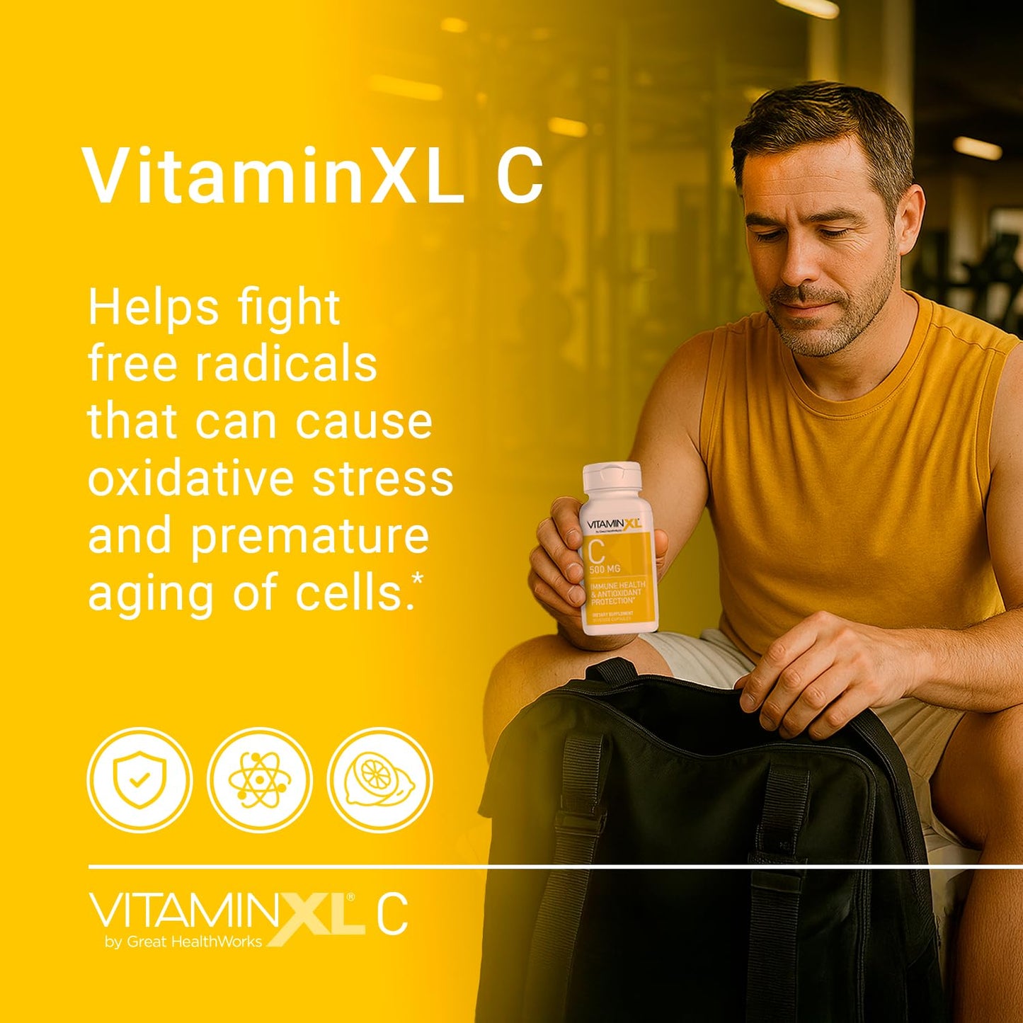 OmegaXL Vitamin C Supplement Capsule 500 mg, 30 Vegan Capsules
