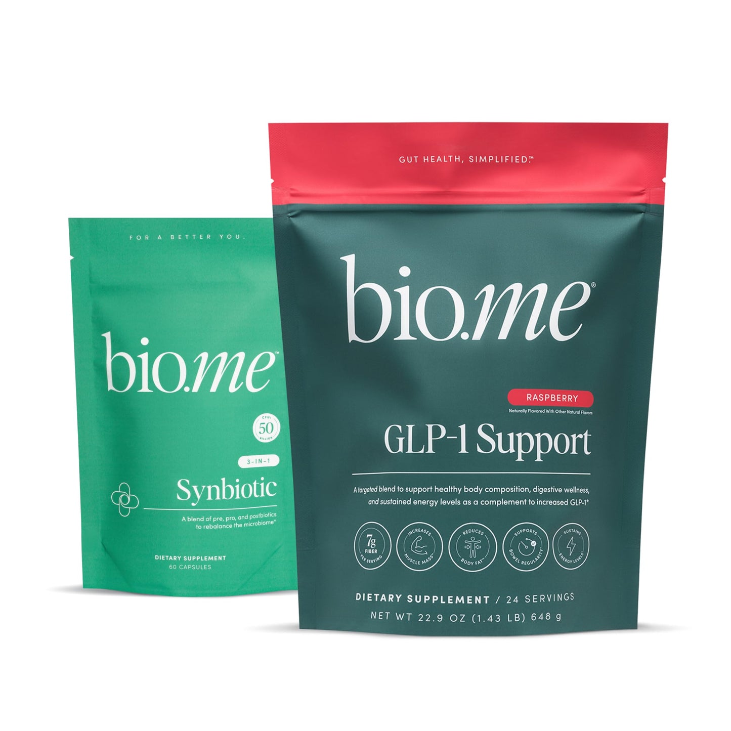Bio.me GLP-1 Support Powder & Synbiotic Capsules 60 Capsules