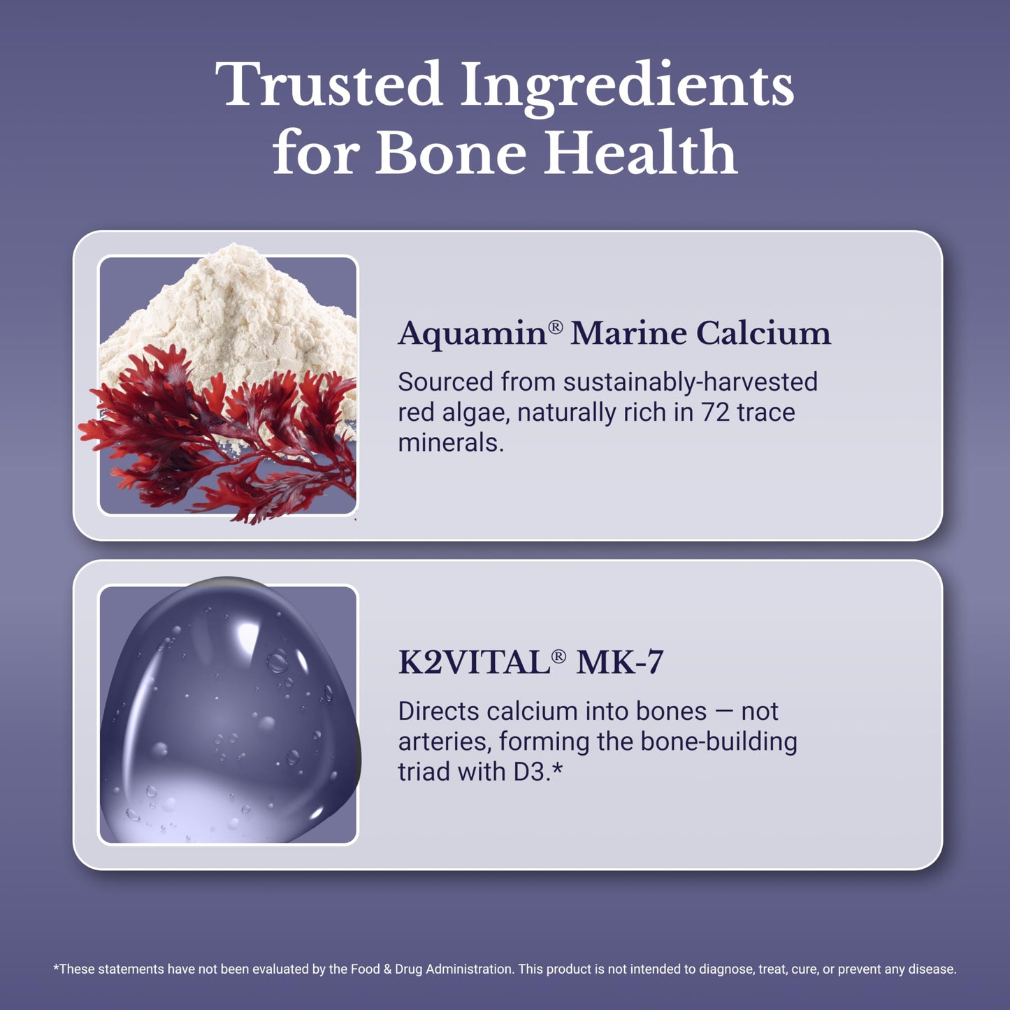 NATION HEALTH MD Bone Complex Calcium Supplement with Calcium D3 K2 & Magnesium for Women and Men Plant-Based Bone Health Support Capsules, 150