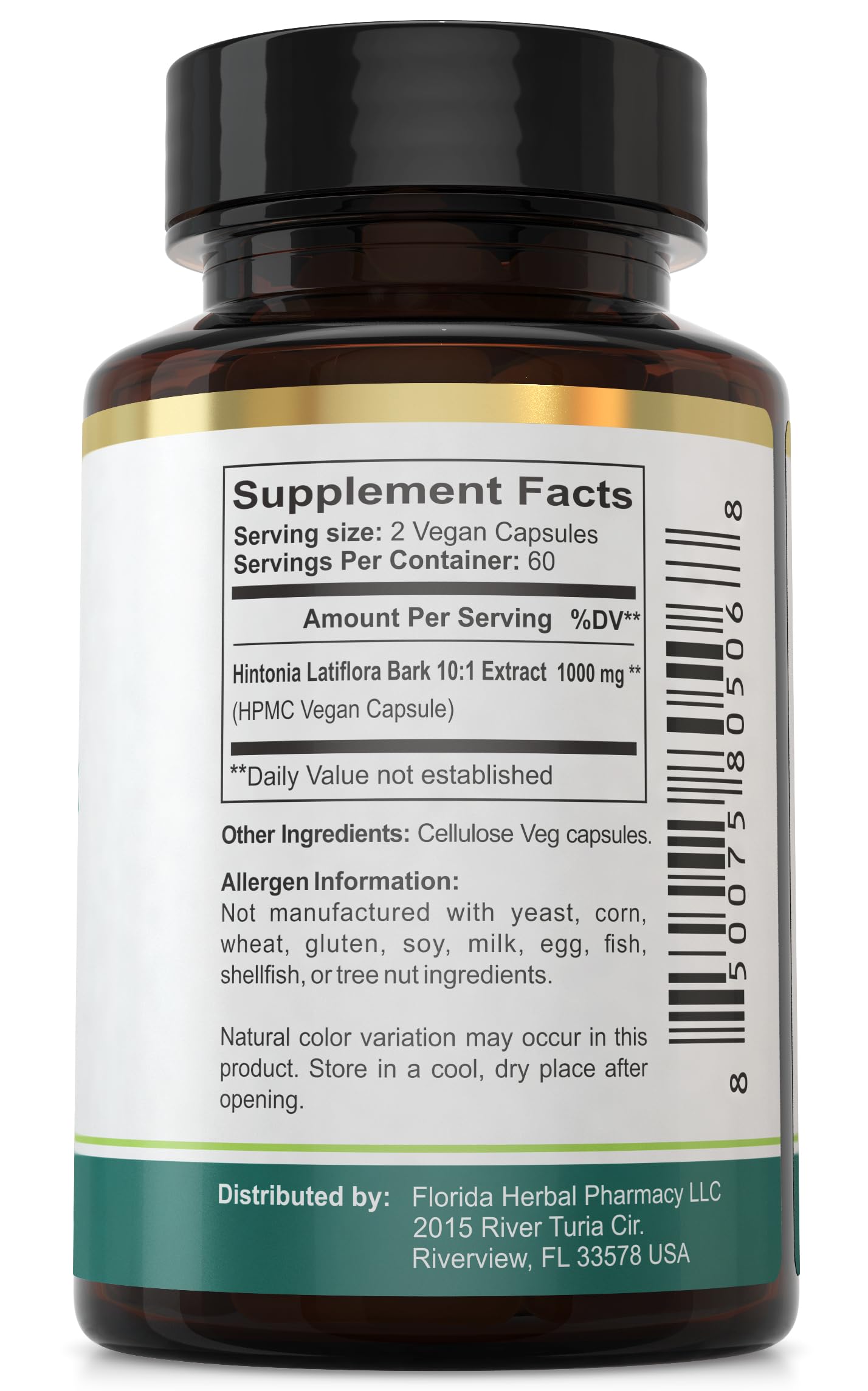 Florida Herbal Pharmacy Hintonia Latiflora Extract Supplement Capsules 120 Capsules