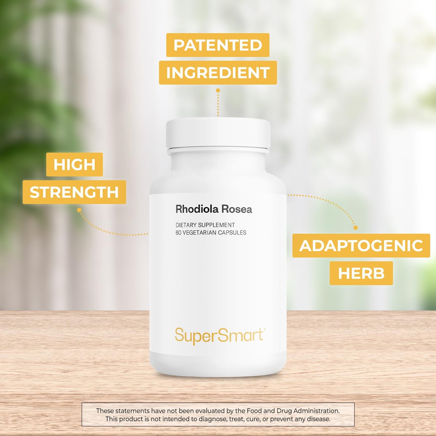 Supersmart Rhodiola Rosea 600mg per Day Capsule, 60 Vegetarian Capsules