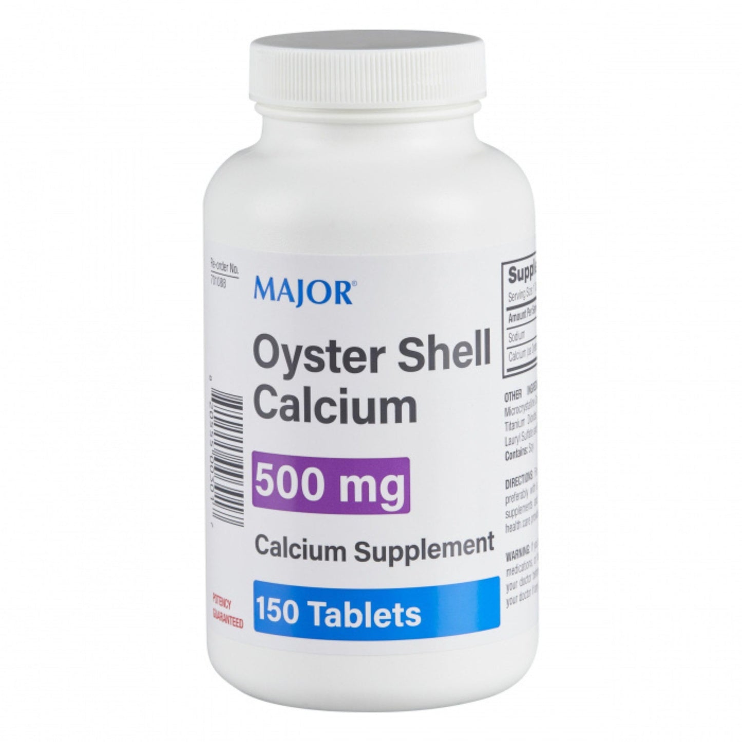 MAJOR Oyster Shell Calcium 500 mg Calcium Supplement Tablets, 150 Tablets