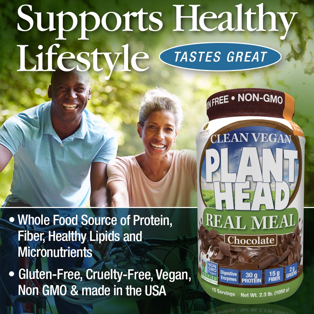 Genceutic Naturals Plant Head Real Meal Dietary Supplement Powder 2.3 Pound