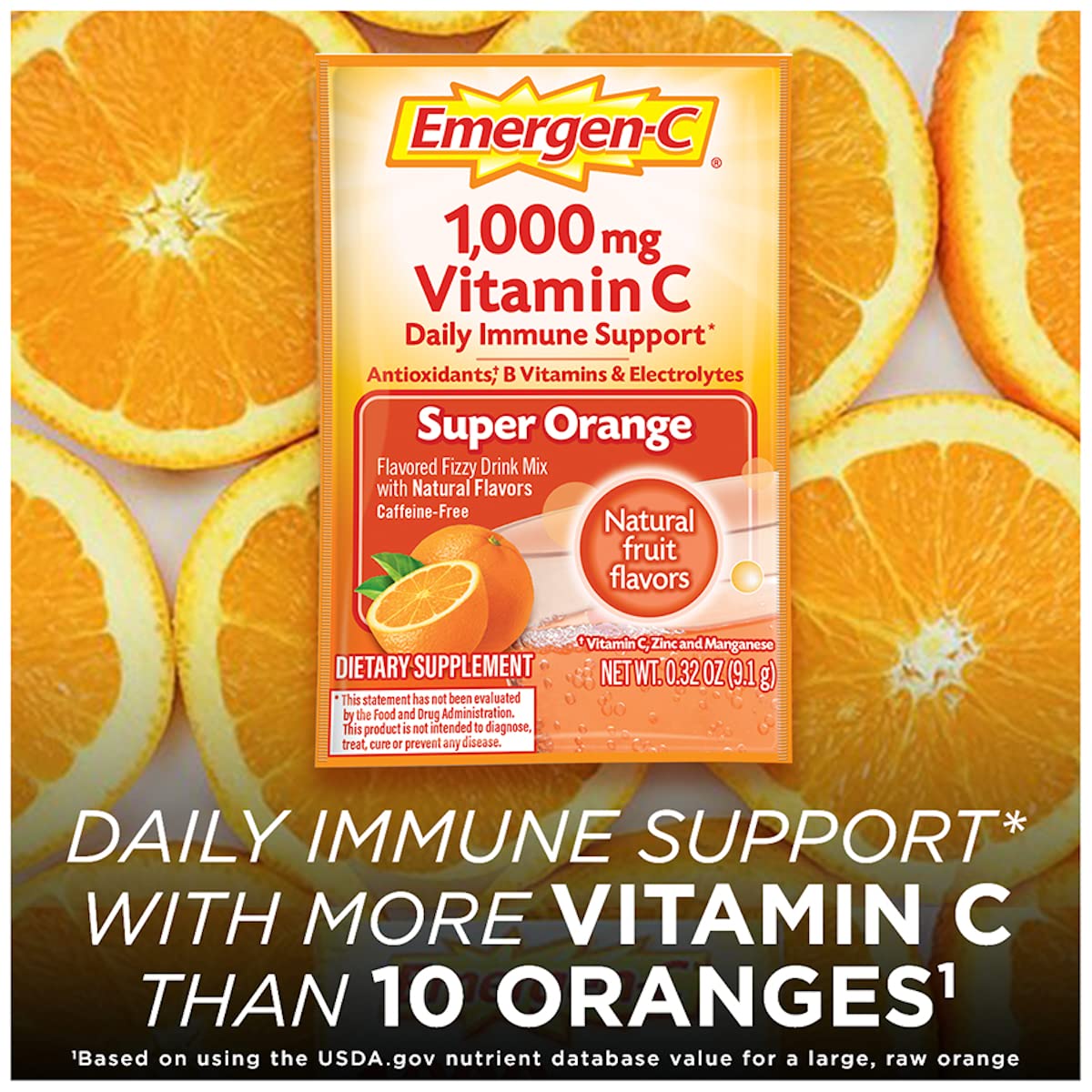 Emergen-C 1000mg Vitamin C Powder for Daily Immune Support, Powder, 36 Count