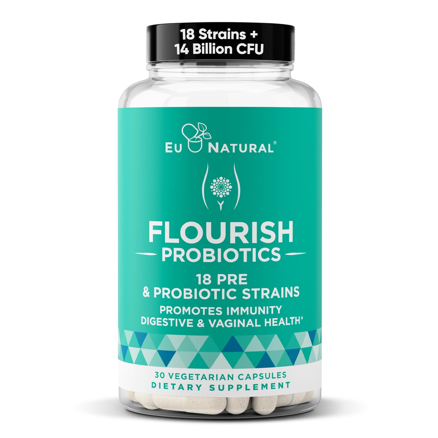 Eu Natural Flourish Probiotics + Prebiotics for Women Capsules 30 Count