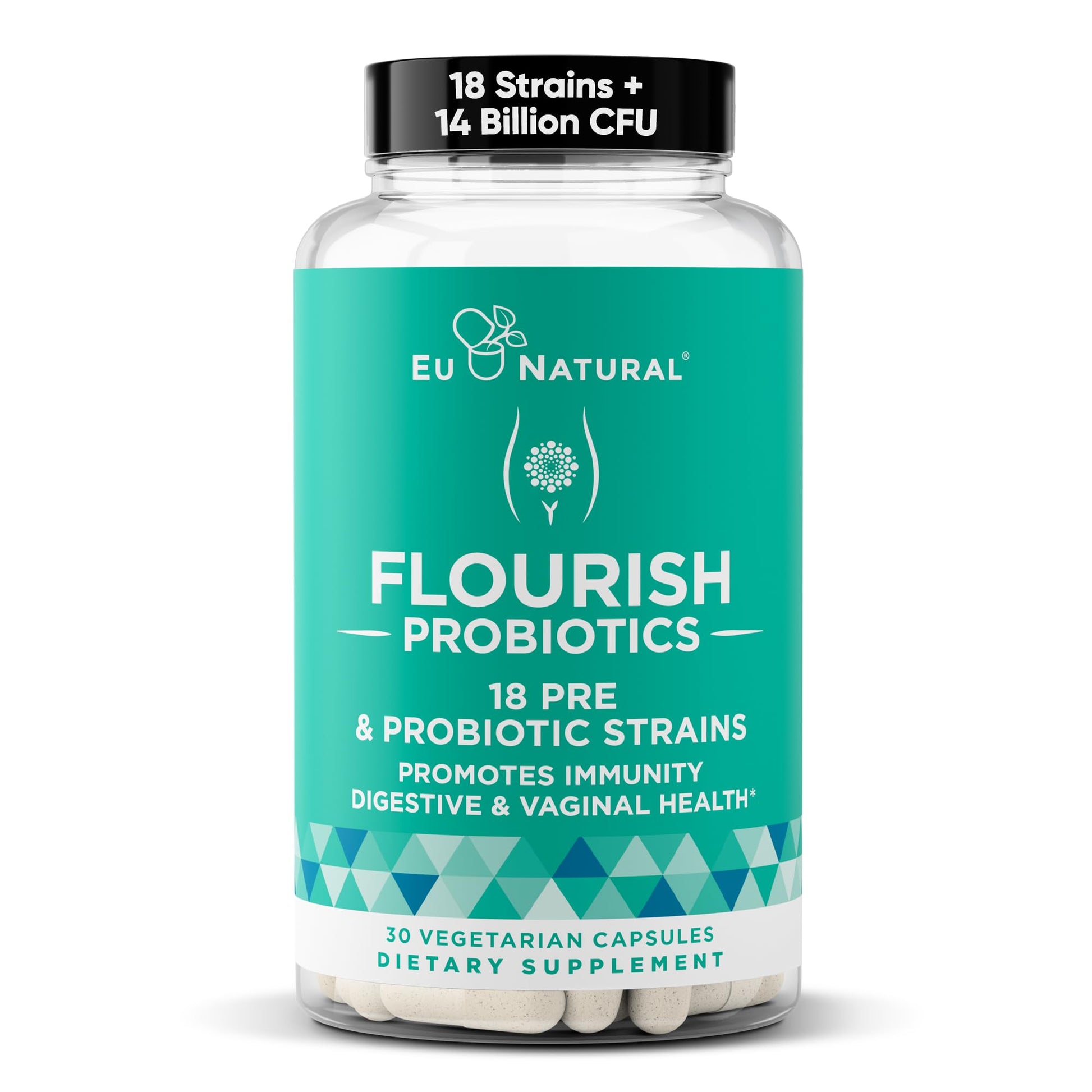 Eu Natural Flourish Probiotics + Prebiotics for Women Capsules 30 Count