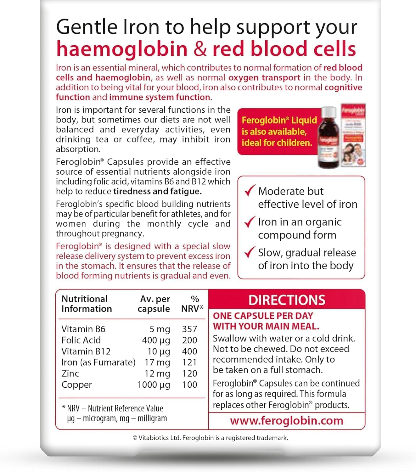 Generic Feroglobin Capsules 30 Count