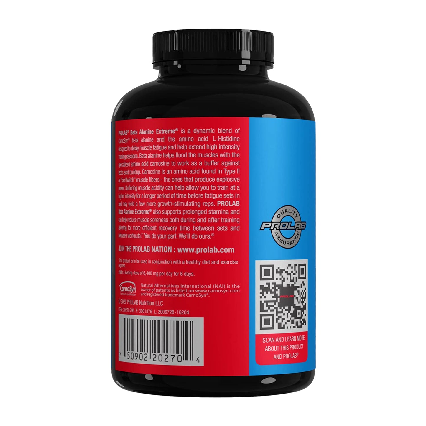 ProLab Beta Alanine Extreme with Carnosyn 3200mg High Potency Capsules, 240 Count