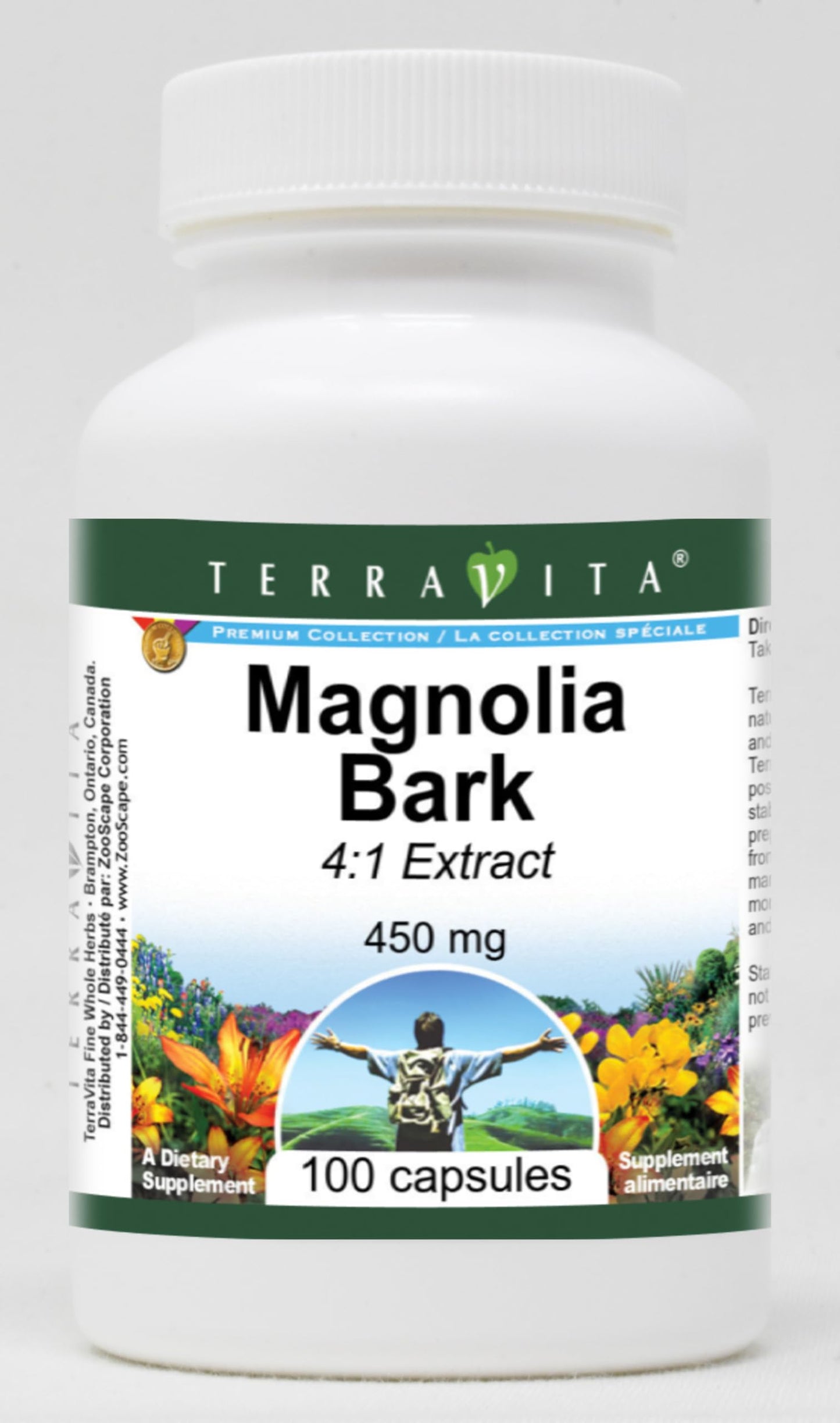 Terravita Magnolia Bark 4:1-450 mg Capsules, 300 Capsules