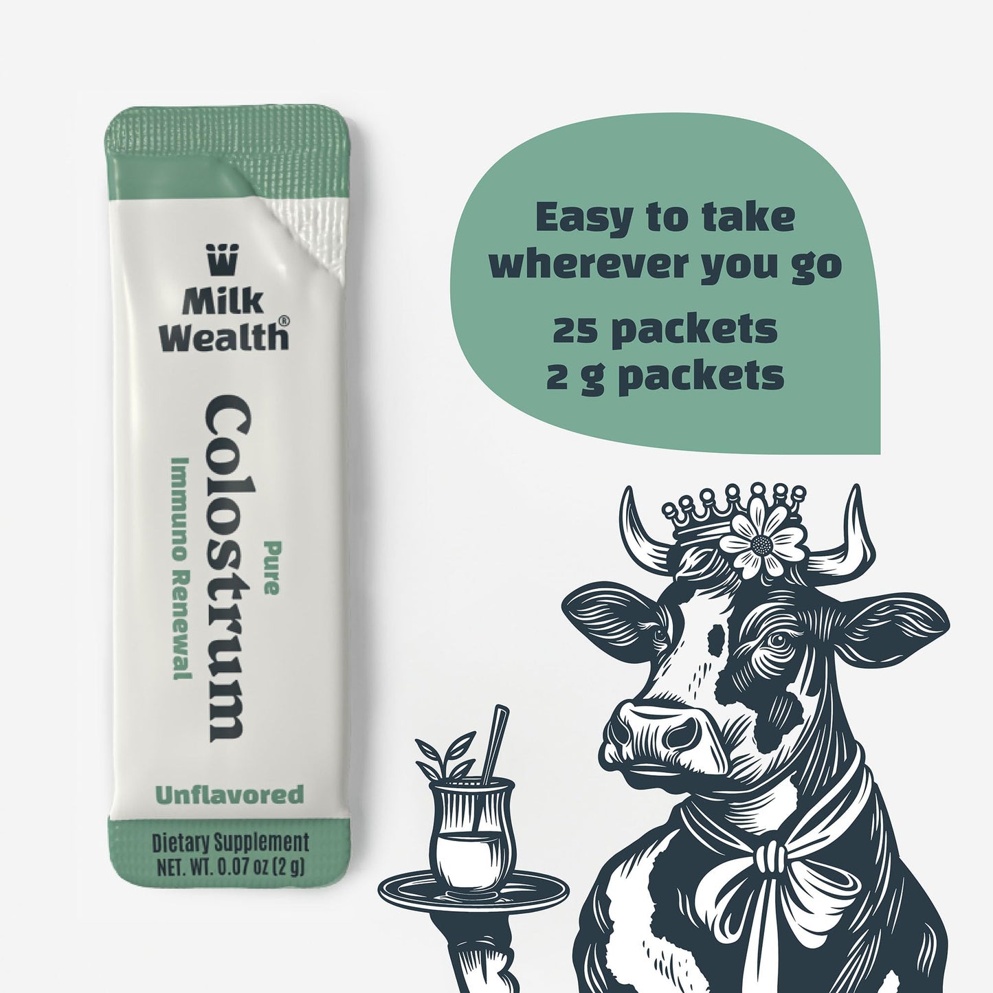 Milk Wealth Bovine Colostrum Powder 1.76 oz