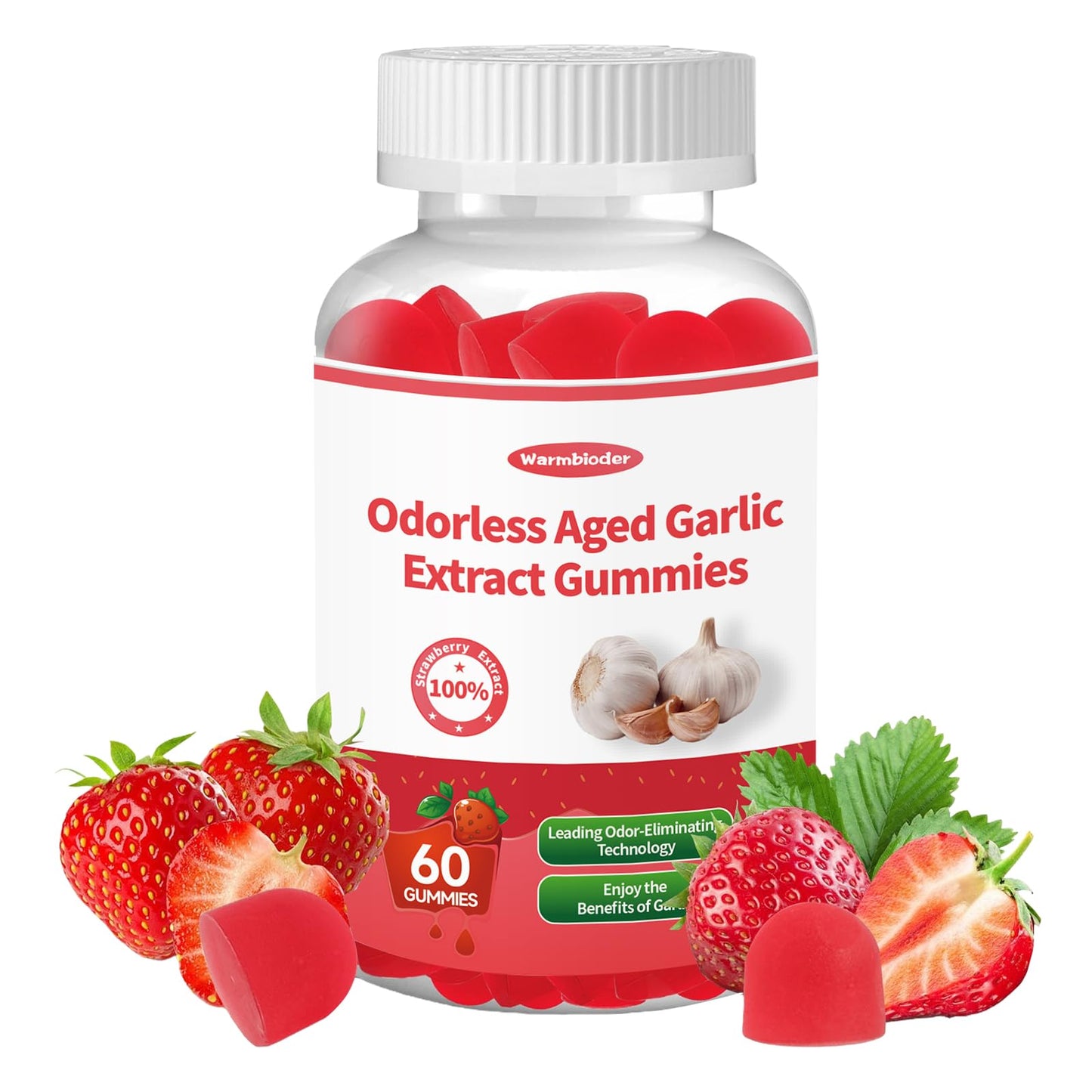 Warmbioder Odorless Aged Garlic Extract Gummies, 60 Count