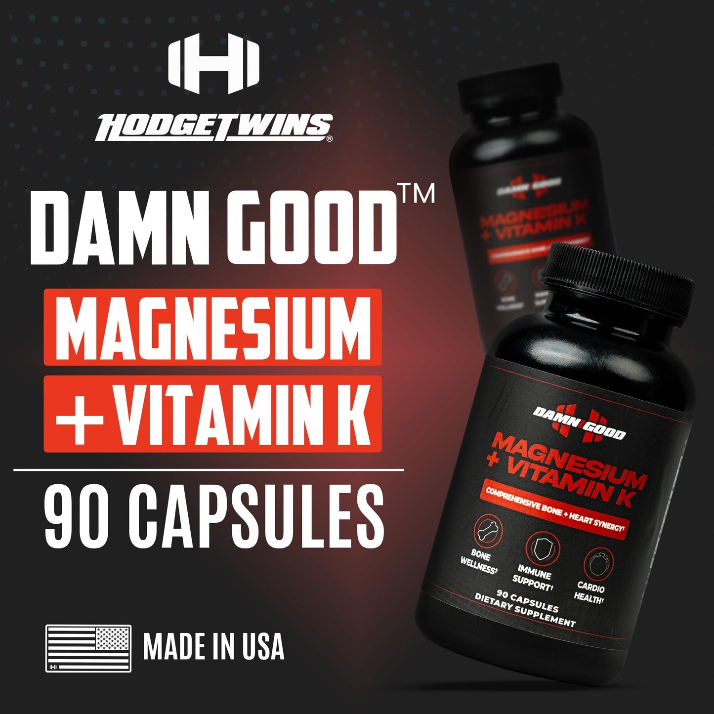 DAMN GOOD K2 Magnesium Supplement Capsule 90 Count