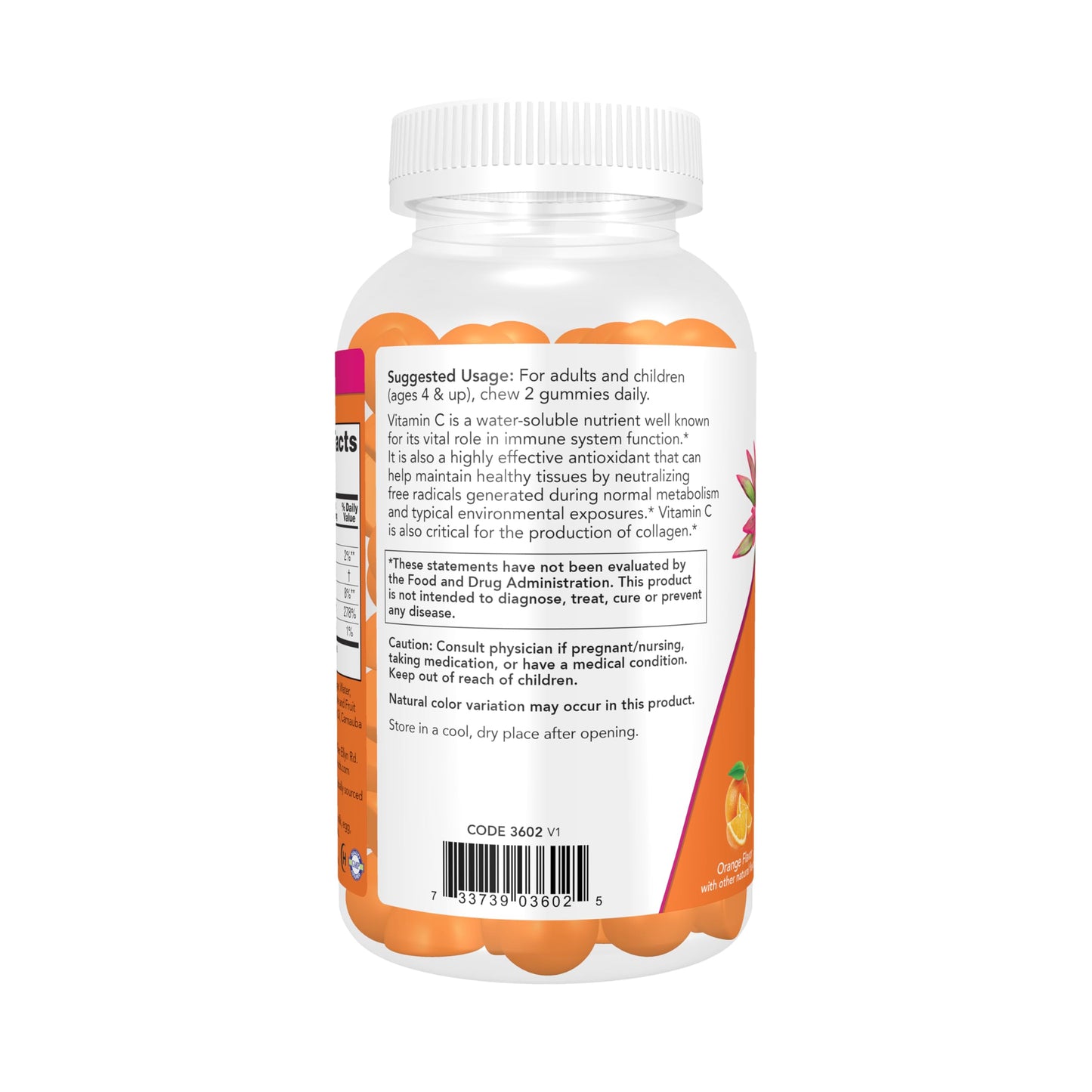 NOW Foods Vitamin C Gummies 250 mg Gummy 90 Gummies