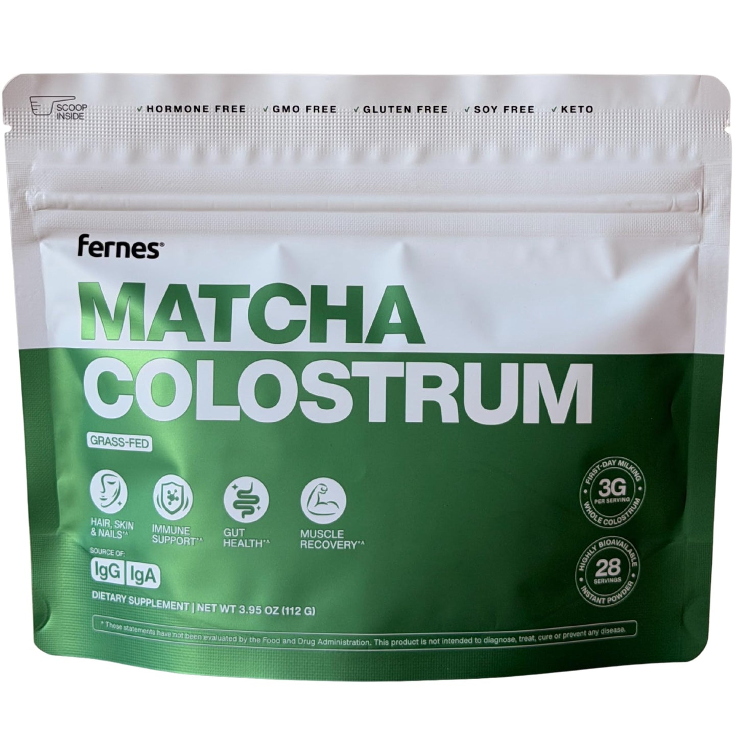 Fernes Matcha Colostrum Powder for Women & Men, 3.95 oz